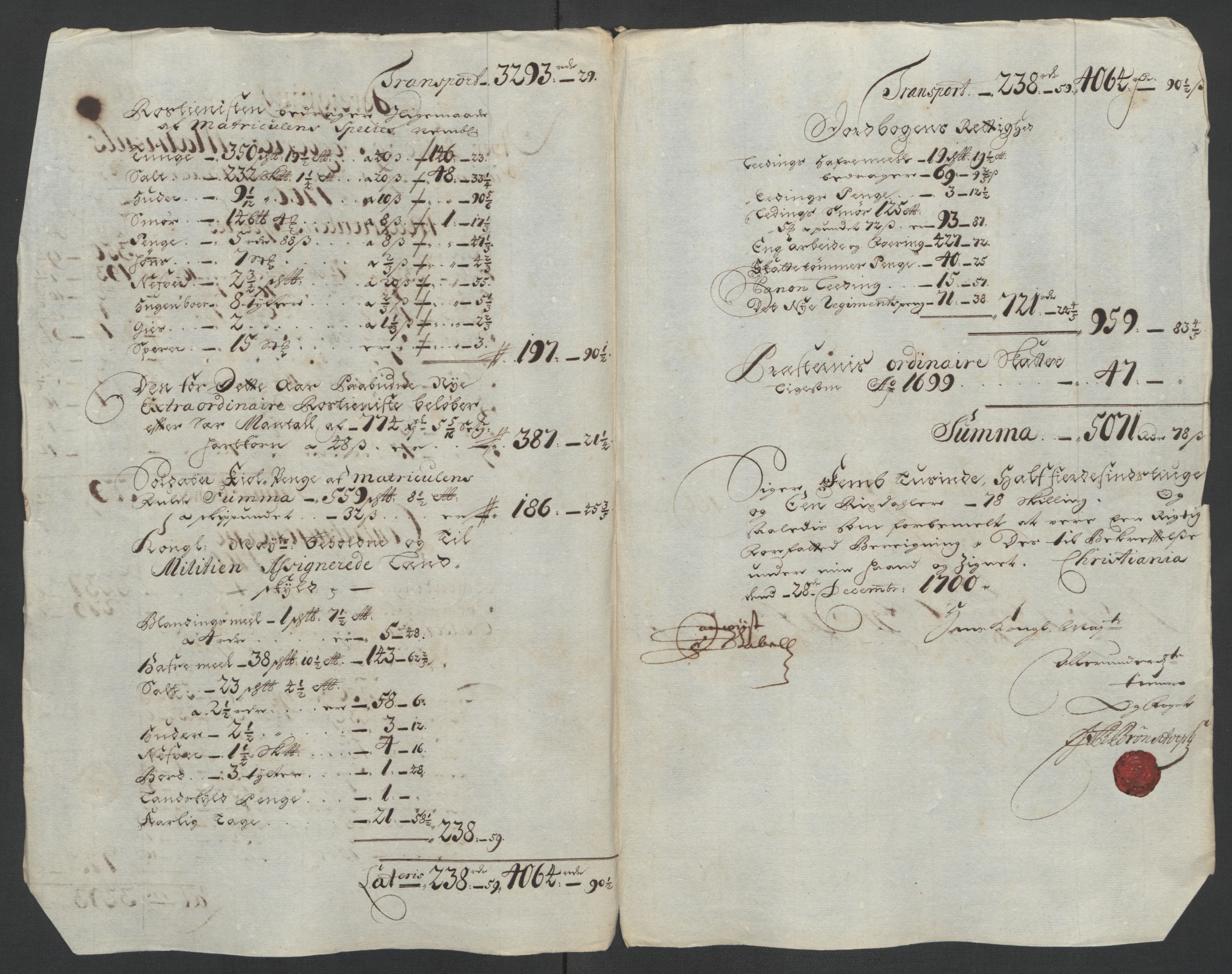 Rentekammeret inntil 1814, Reviderte regnskaper, Fogderegnskap, AV/RA-EA-4092/R10/L0443: Fogderegnskap Aker og Follo, 1700, s. 46