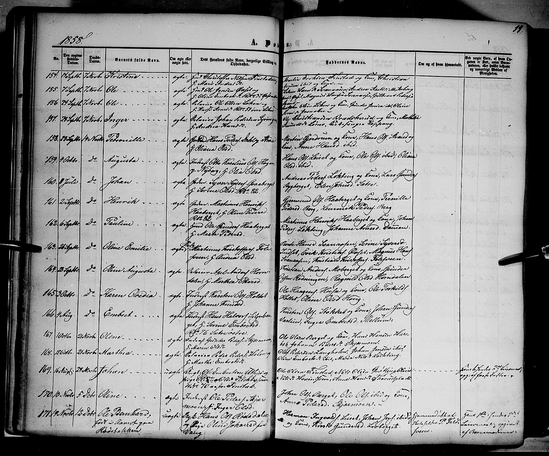 Elverum prestekontor, AV/SAH-PREST-044/H/Ha/Haa/L0010: Ministerialbok nr. 10, 1857-1868, s. 19