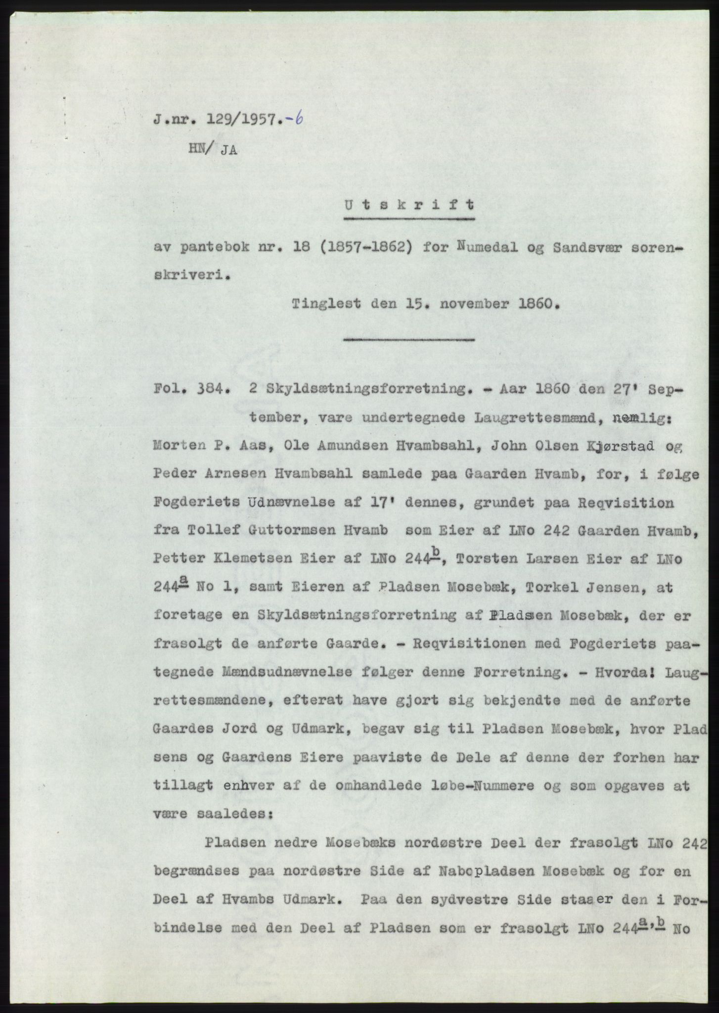 Statsarkivet i Kongsberg, SAKO/A-0001, 1956-1957, s. 170