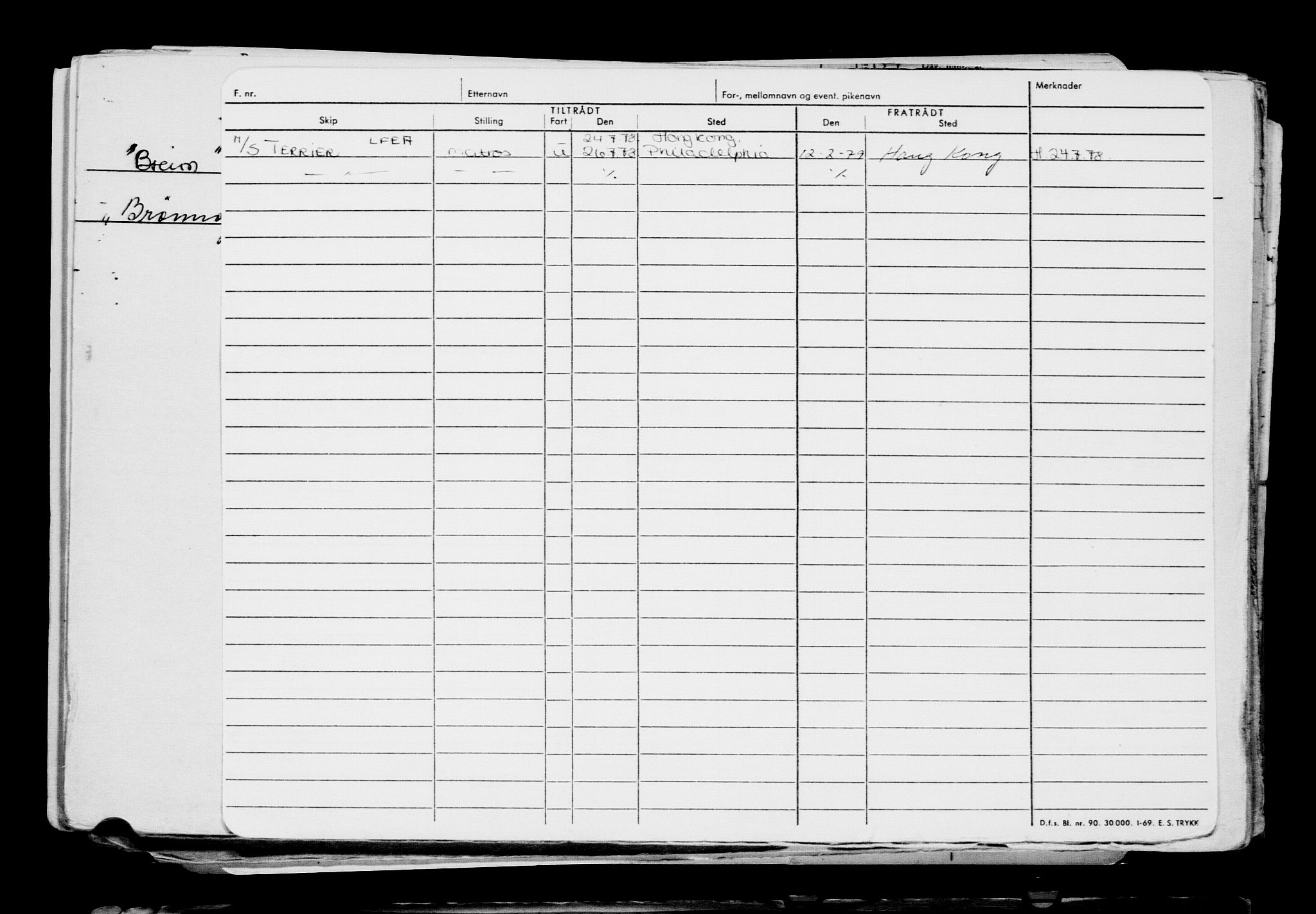 Direktoratet for sjømenn, RA/S-3545/G/Gb/L0210: Hovedkort, 1922, s. 833