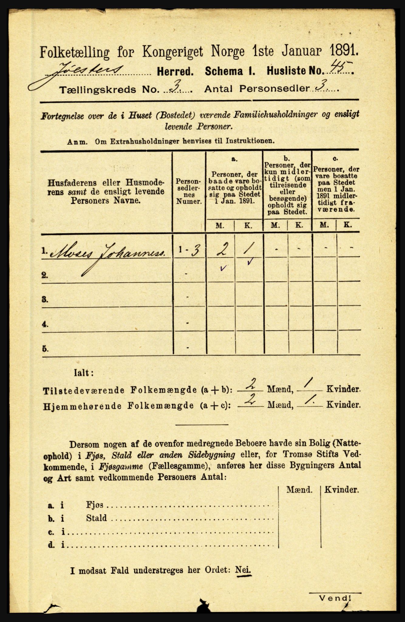 RA, Folketelling 1891 for 1431 Jølster herred, 1891, s. 963