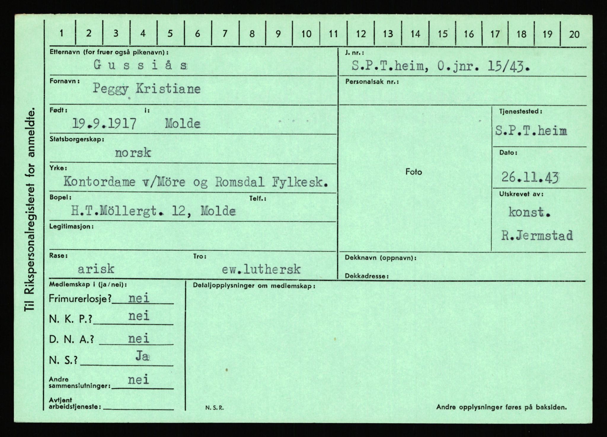 Statspolitiet - Hovedkontoret / Osloavdelingen, AV/RA-S-1329/C/Ca/L0005: Furali - Hamula, 1943-1945, s. 3212