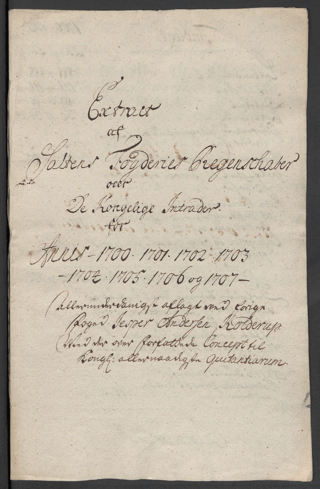 Rentekammeret inntil 1814, Reviderte regnskaper, Fogderegnskap, RA/EA-4092/R66/L4581: Fogderegnskap Salten, 1707-1710, s. 189