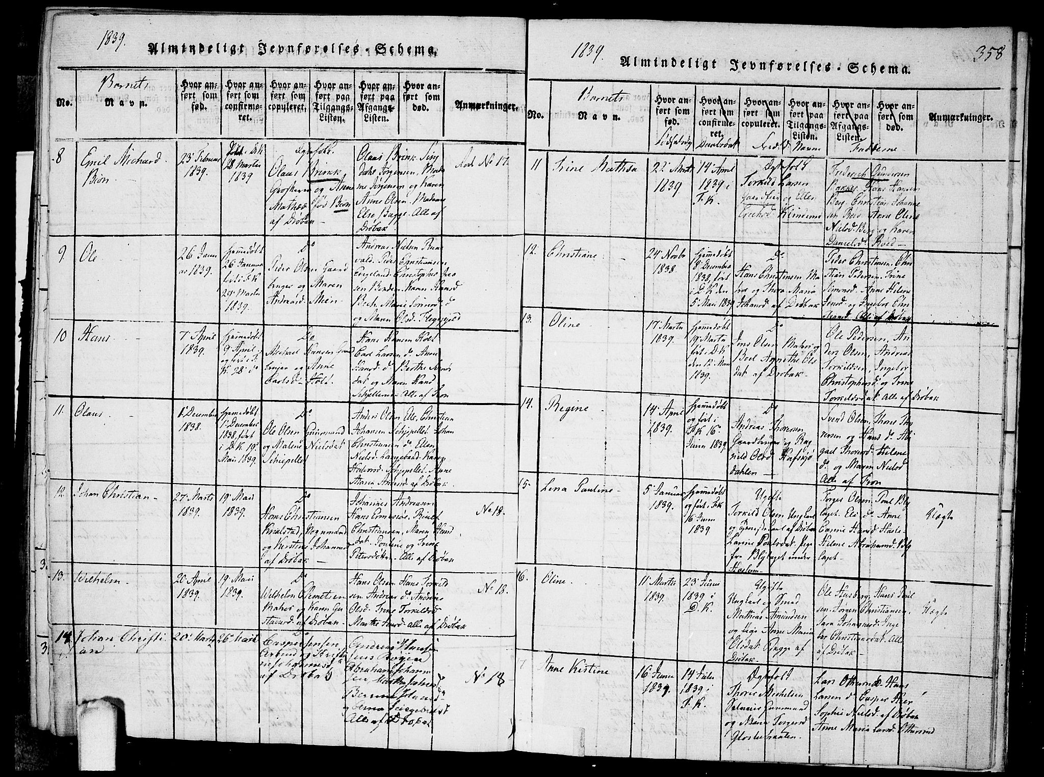 Drøbak prestekontor Kirkebøker, AV/SAO-A-10142a/F/Fa/L0001: Ministerialbok nr. I 1, 1816-1842, s. 358