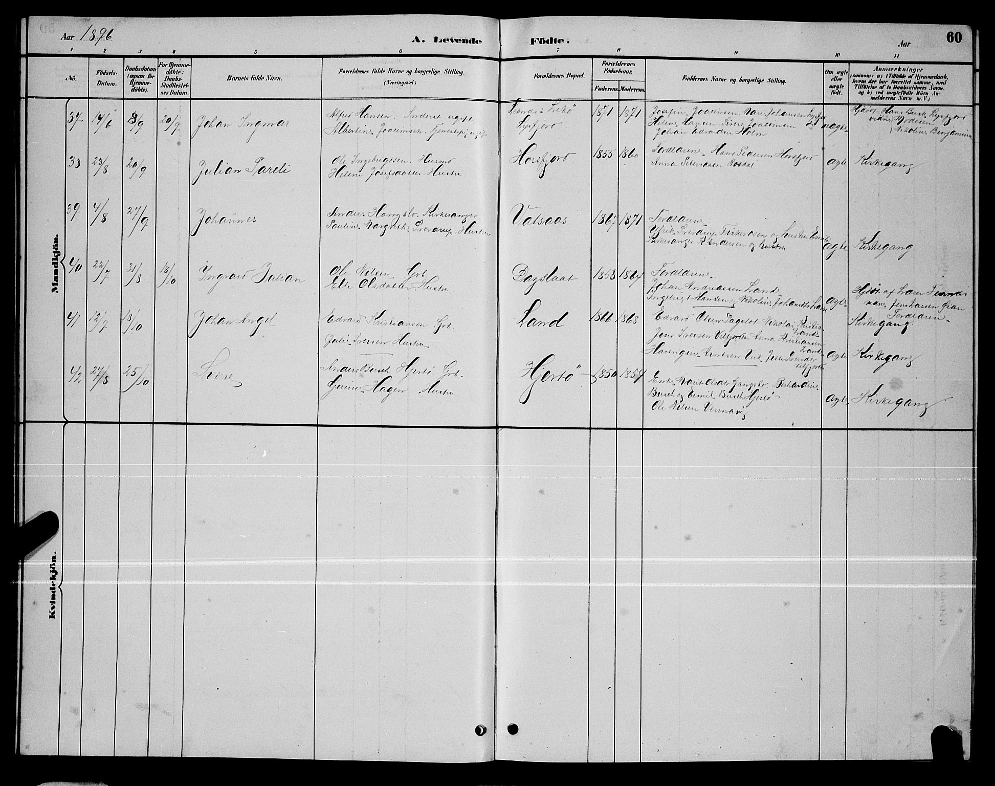 Ministerialprotokoller, klokkerbøker og fødselsregistre - Nordland, AV/SAT-A-1459/810/L0160: Klokkerbok nr. 810C03, 1884-1896, s. 60