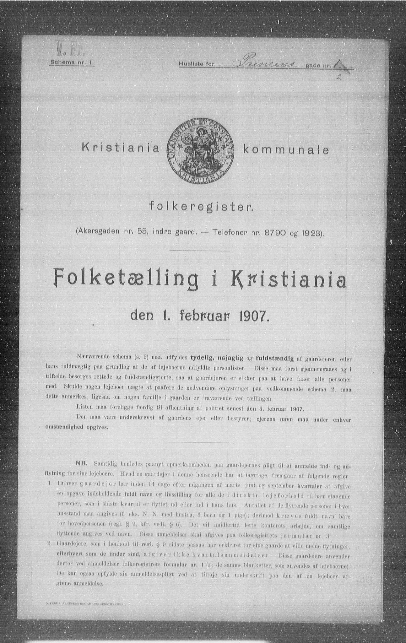 OBA, Kommunal folketelling 1.2.1907 for Kristiania kjøpstad, 1907, s. 41430