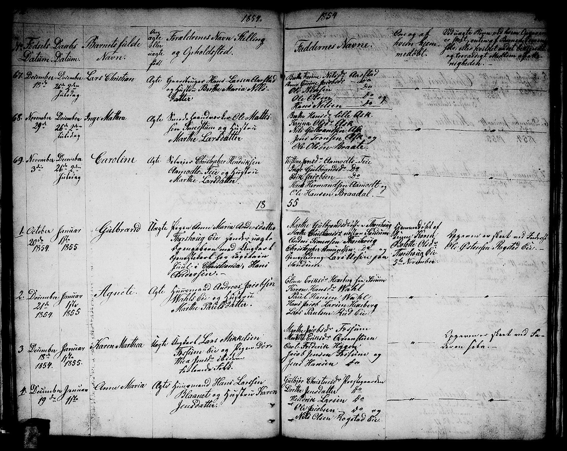 Gjerdrum prestekontor Kirkebøker, AV/SAO-A-10412b/G/Ga/L0003: Klokkerbok nr. I 3, 1851-1858, s. 72-73