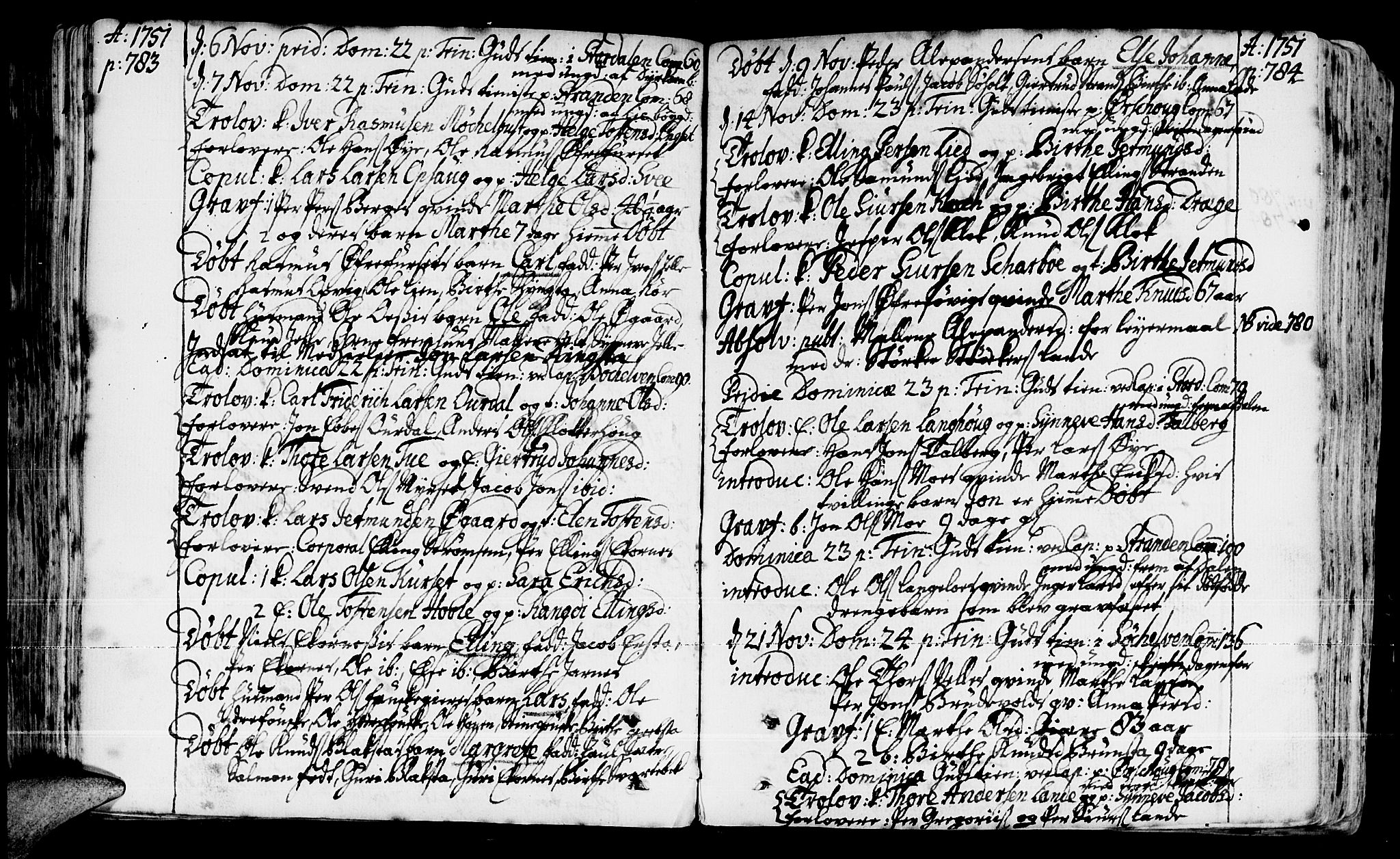 Ministerialprotokoller, klokkerbøker og fødselsregistre - Møre og Romsdal, AV/SAT-A-1454/522/L0307: Ministerialbok nr. 522A02, 1743-1773, s. 783-784