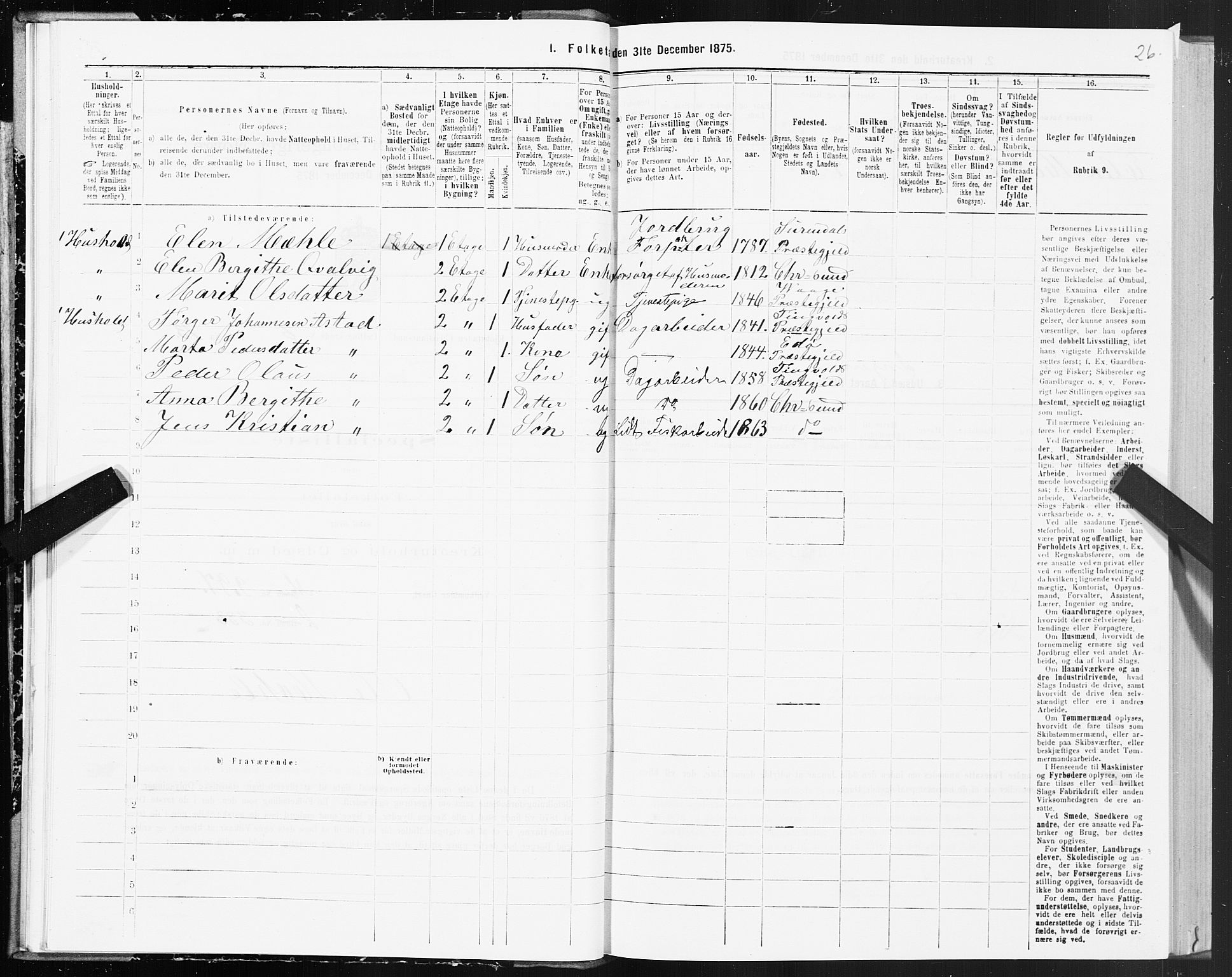 SAT, Folketelling 1875 for 1503B Kristiansund prestegjeld, Kristiansund kjøpstad, 1875, s. 5026