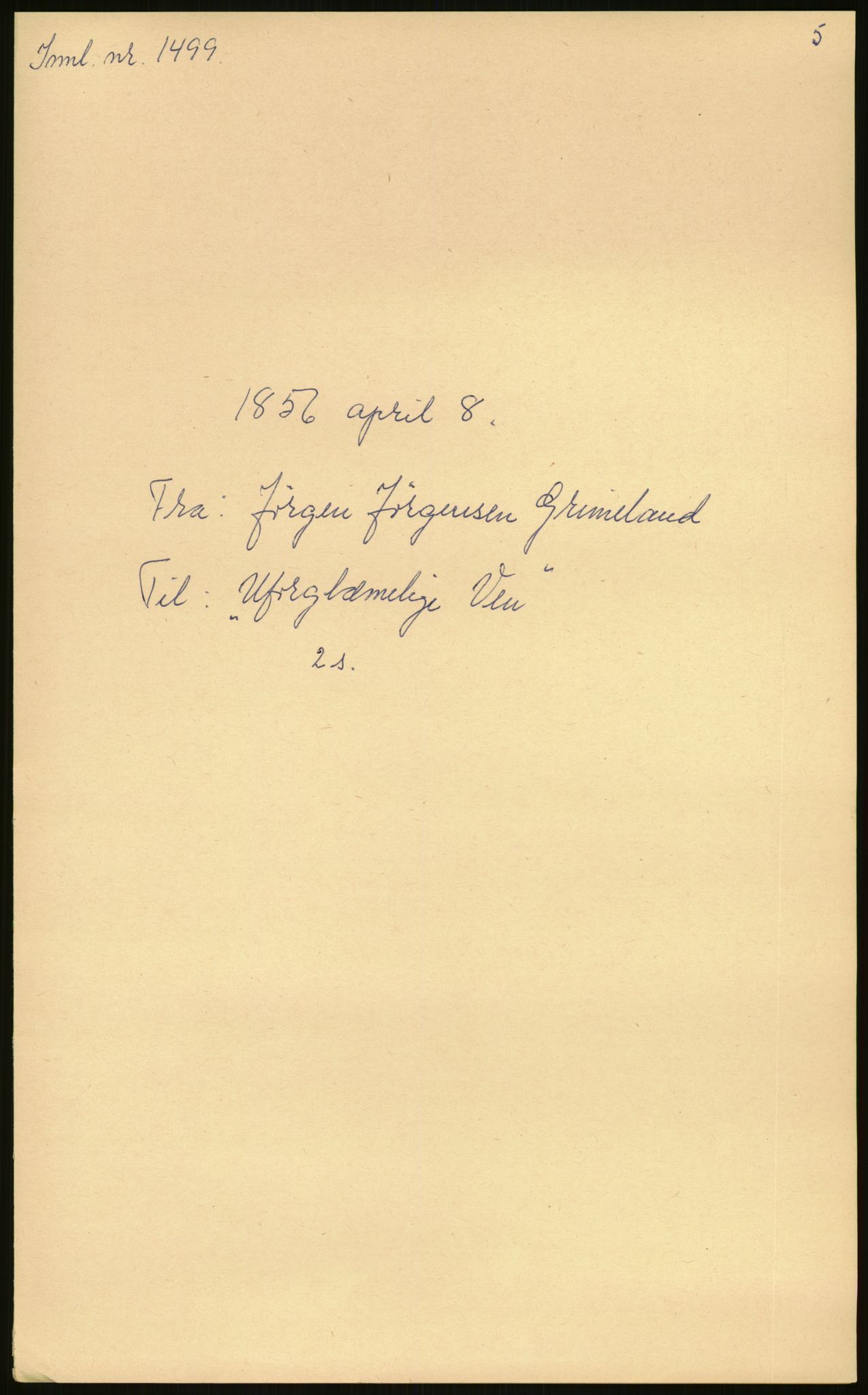 Samlinger til kildeutgivelse, Amerikabrevene, AV/RA-EA-4057/F/L0026: Innlån fra Aust-Agder: Aust-Agder-Arkivet - Erickson, 1838-1914, s. 81