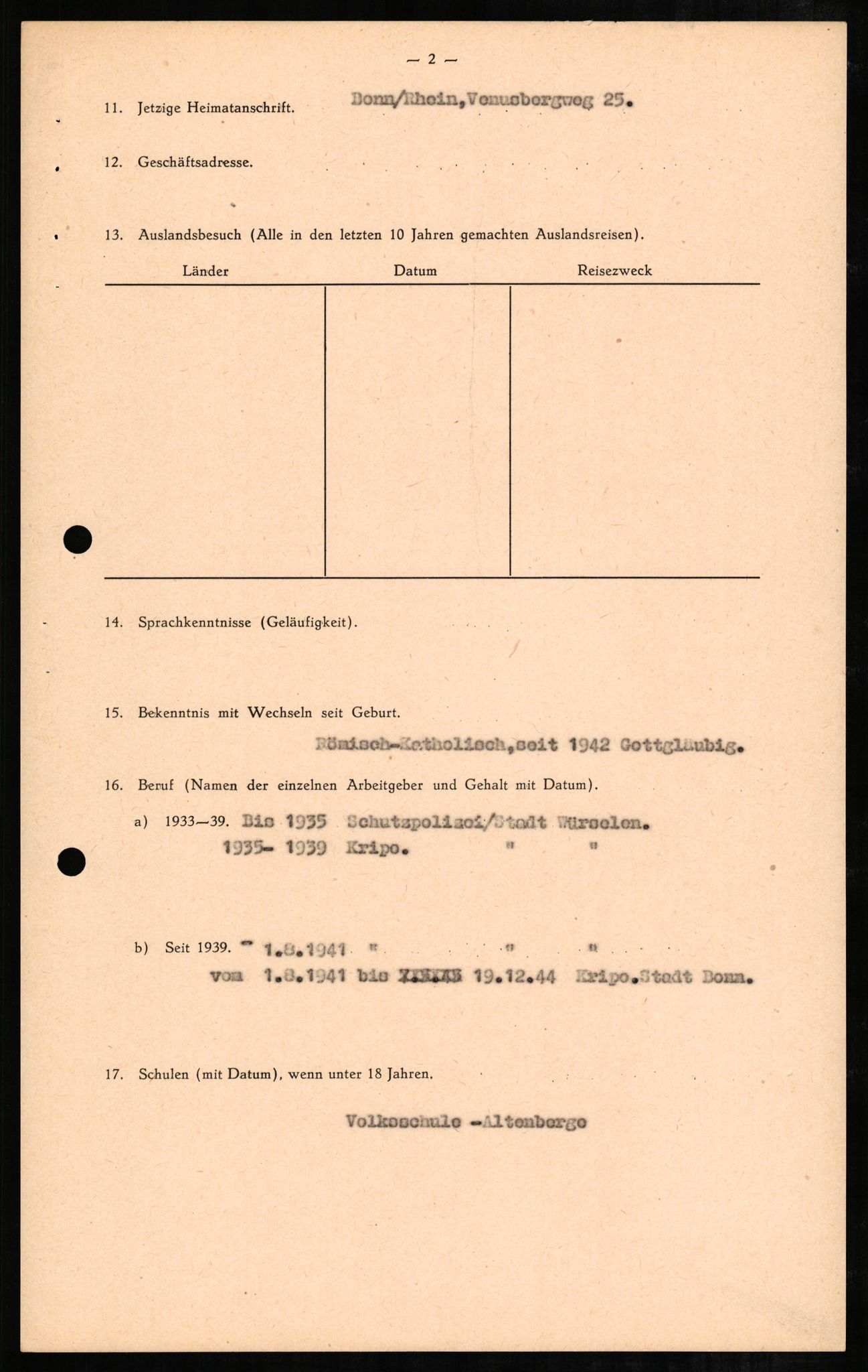 Forsvaret, Forsvarets overkommando II, RA/RAFA-3915/D/Db/L0003: CI Questionaires. Tyske okkupasjonsstyrker i Norge. Tyskere., 1945-1946, s. 568
