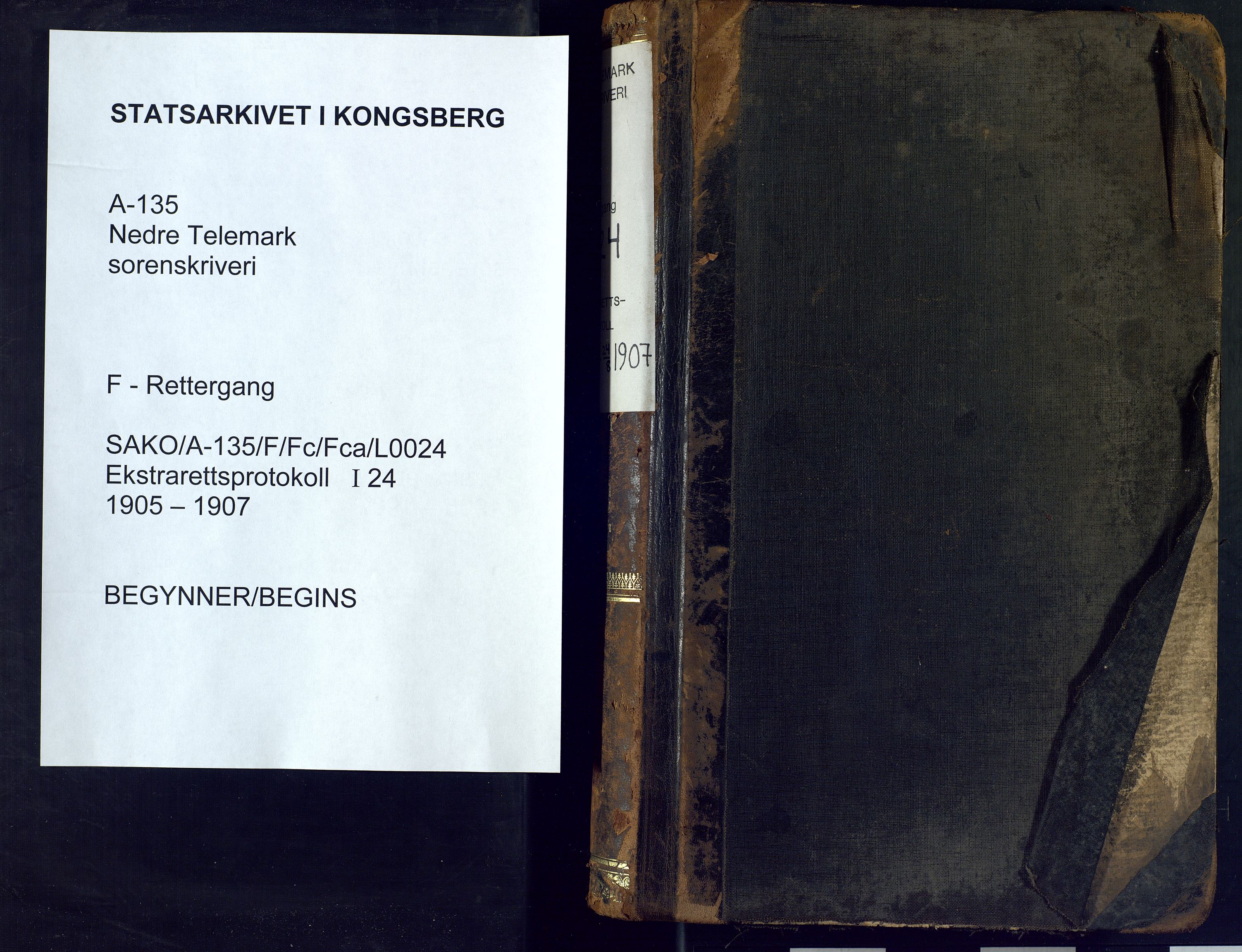 Nedre Telemark sorenskriveri, SAKO/A-135/F/Fc/Fca/L0024: Ekstrarettsprotokoll, 1905-1907