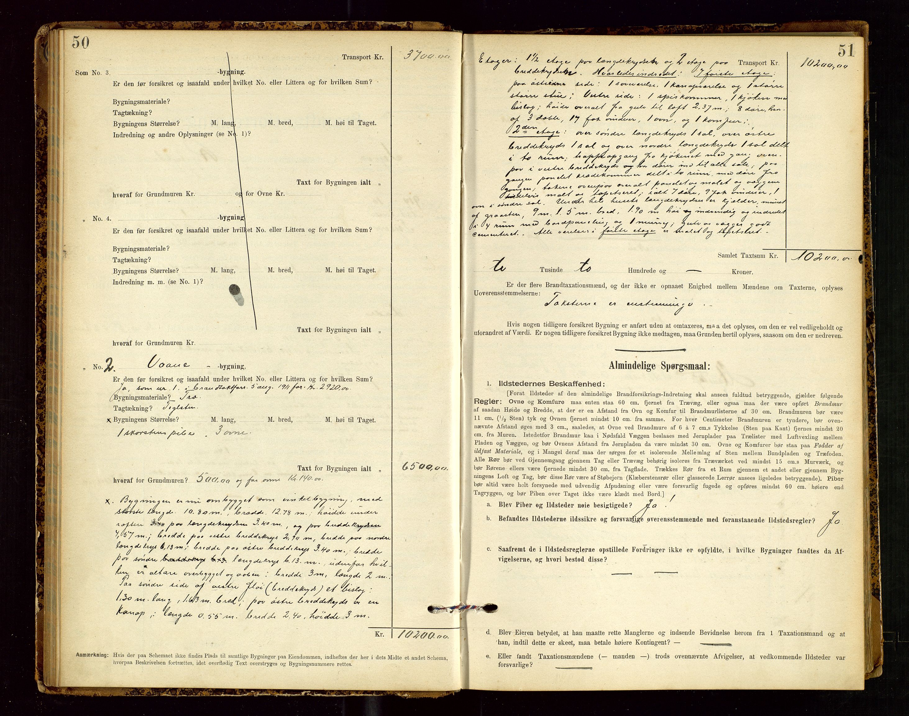 Tysvær lensmannskontor, AV/SAST-A-100192/Gob/L0002: "Brandtakstprotokol for Lensmanden i Tysvær", 1901-1932, s. 50-51