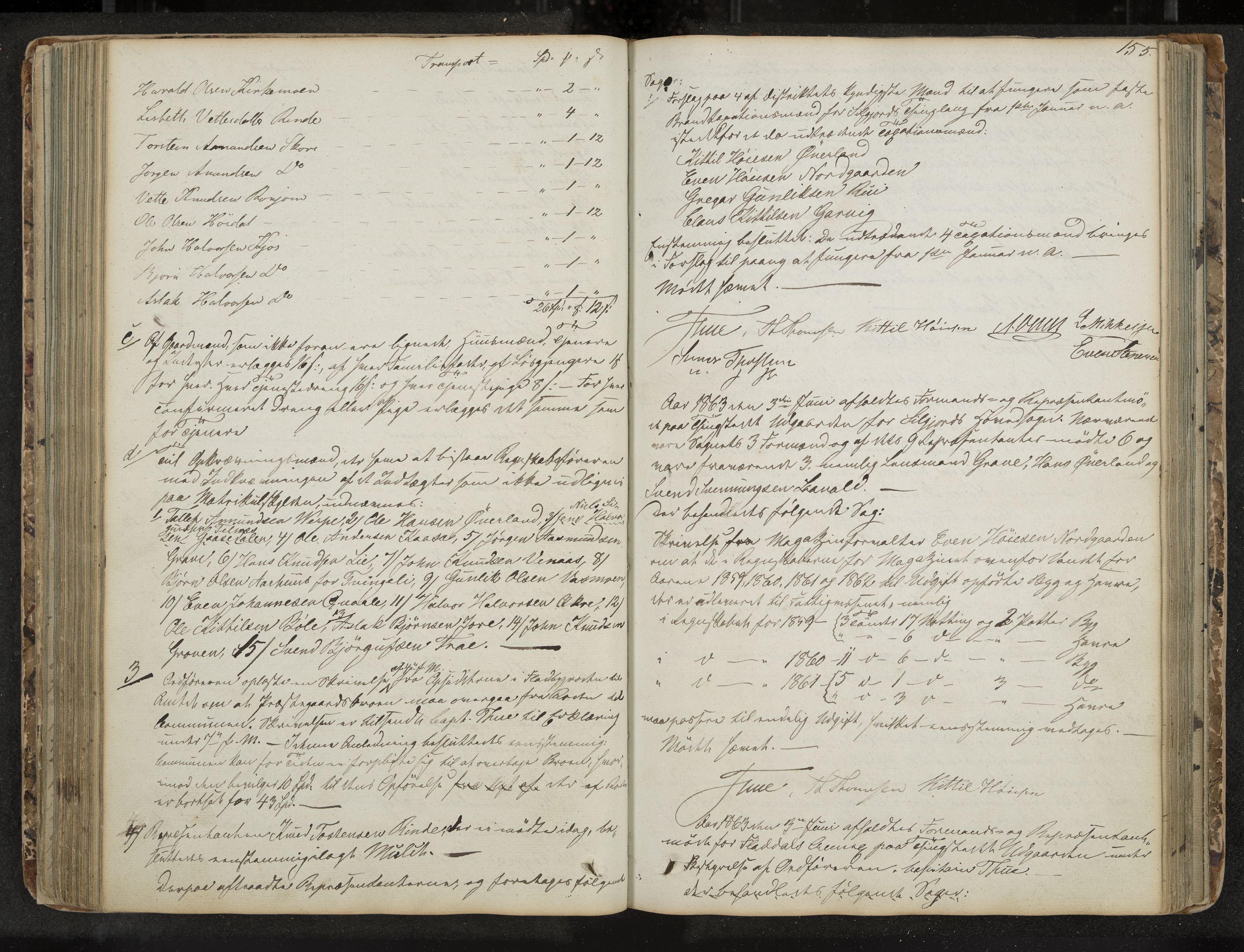 Seljord formannskap og sentraladministrasjon, IKAK/0828021/A/Aa/L0001: Møtebok med register, 1838-1879, s. 155