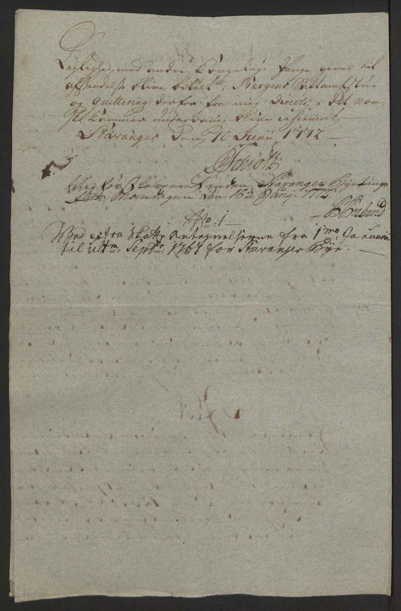 Rentekammeret inntil 1814, Reviderte regnskaper, Byregnskaper, AV/RA-EA-4066/R/Ro/L0305/0001: [O6] Kontribusjonsregnskap / Ekstraskatt, 1762-1768, s. 264