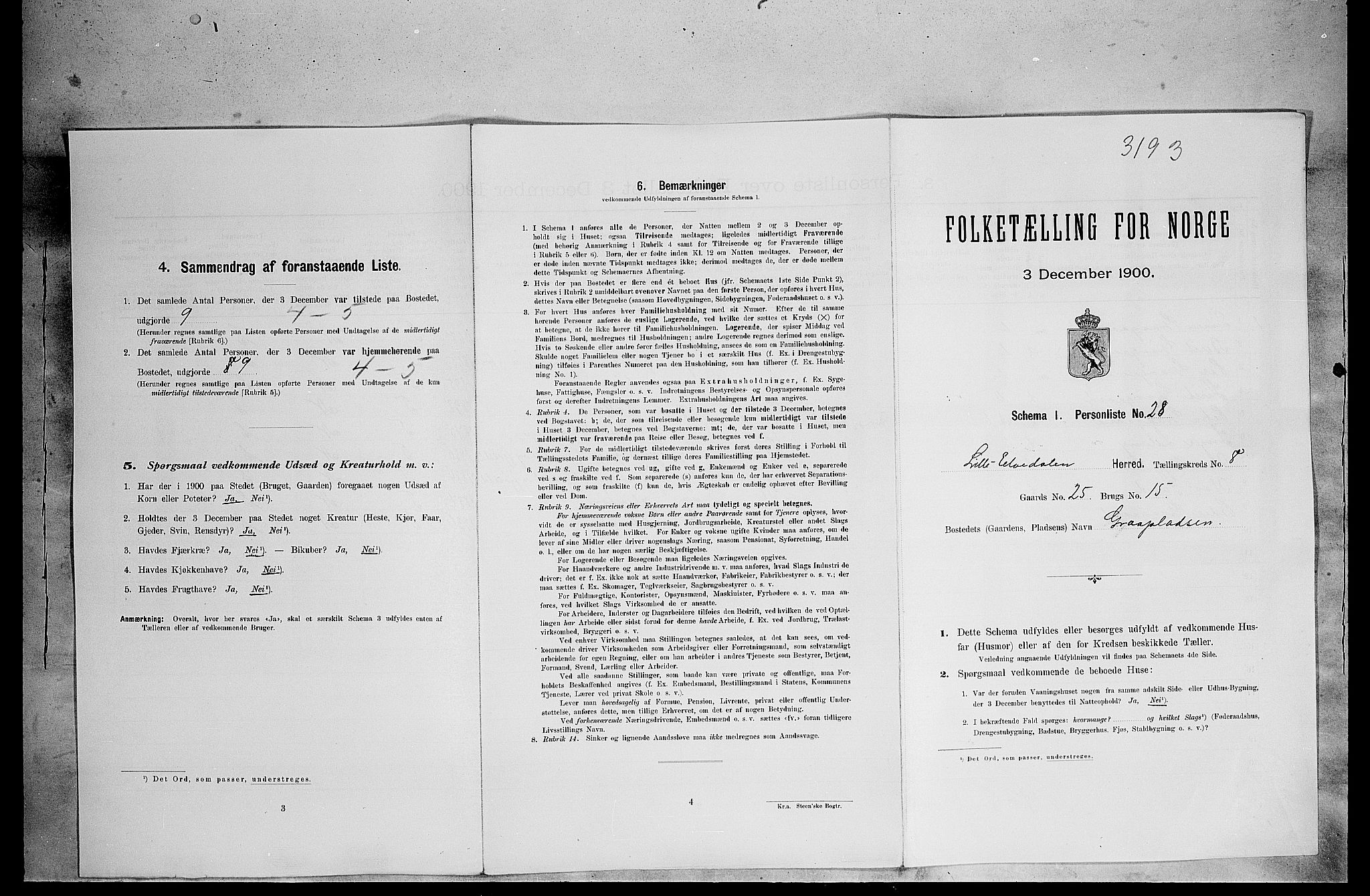 SAH, Folketelling 1900 for 0438 Lille Elvedalen herred, 1900, s. 617