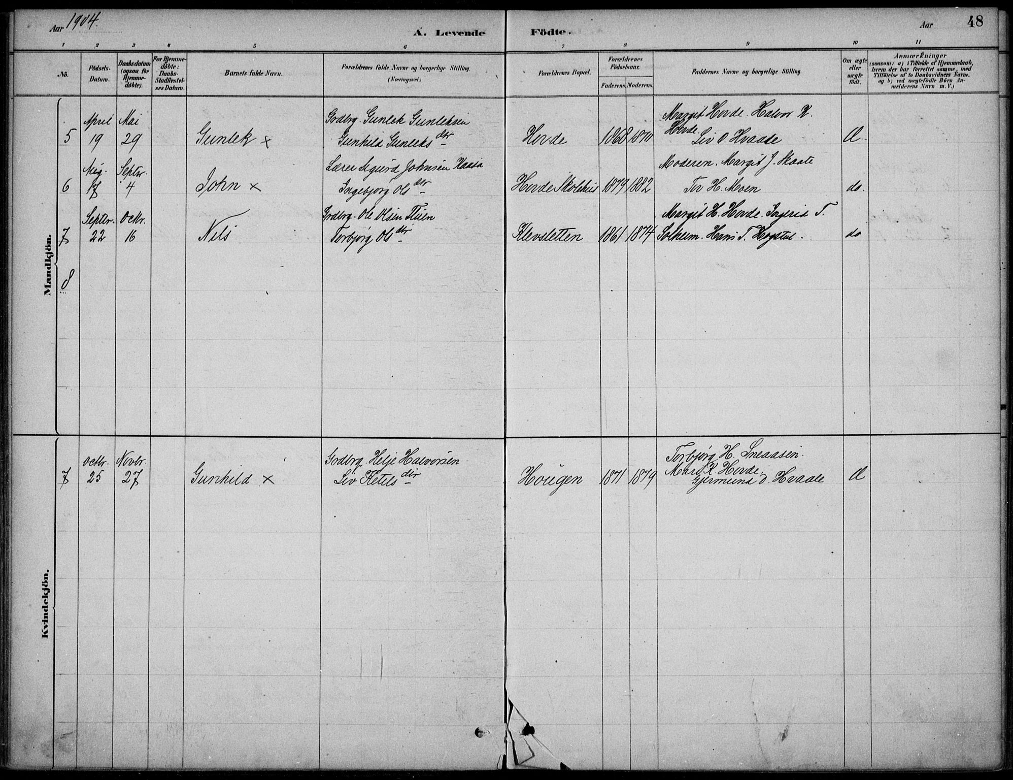 Hjartdal kirkebøker, AV/SAKO-A-270/F/Fc/L0002: Ministerialbok nr. III 2, 1880-1936, s. 48