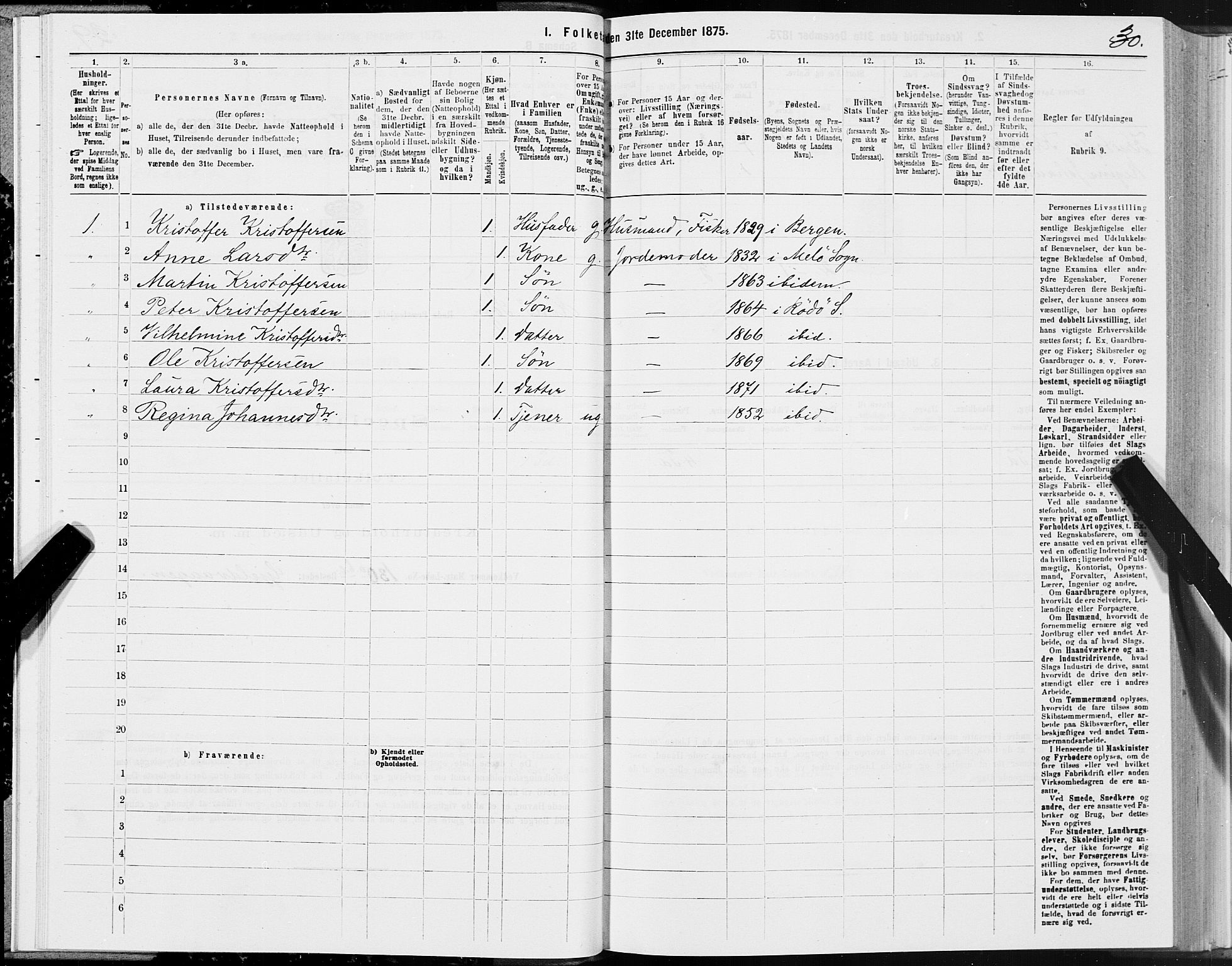 SAT, Folketelling 1875 for 1836P Rødøy prestegjeld, 1875, s. 2030
