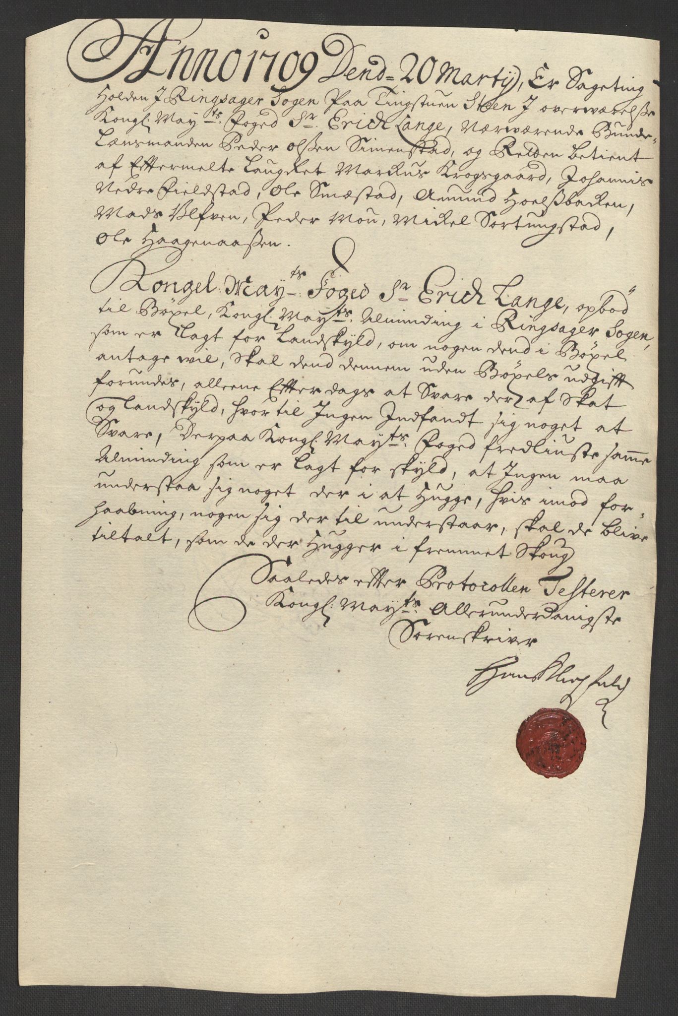 Rentekammeret inntil 1814, Reviderte regnskaper, Fogderegnskap, RA/EA-4092/R16/L1045: Fogderegnskap Hedmark, 1709, s. 295