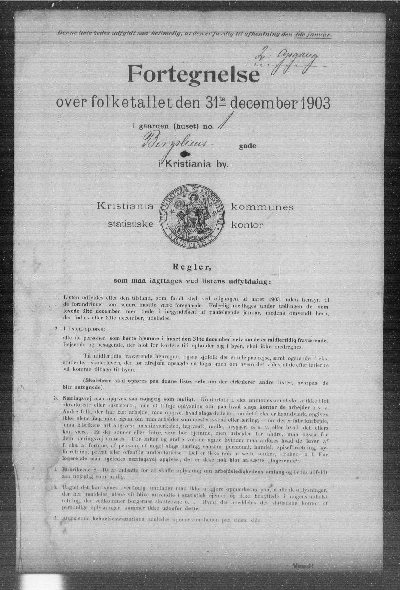 OBA, Kommunal folketelling 31.12.1903 for Kristiania kjøpstad, 1903, s. 952