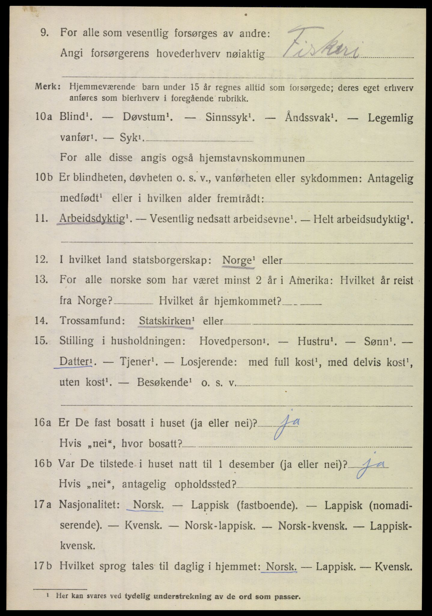 SAT, Folketelling 1920 for 1849 Hamarøy herred, 1920, s. 2455