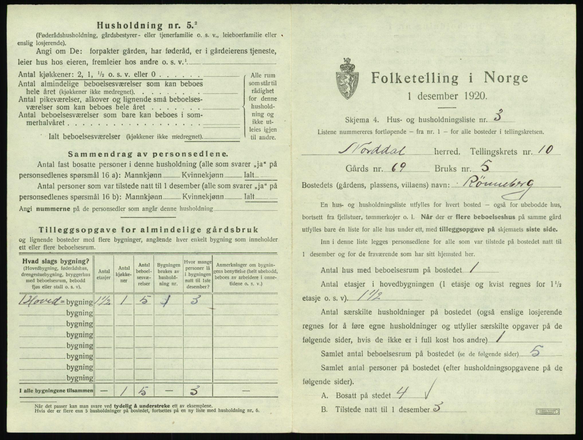 SAT, Folketelling 1920 for 1524 Norddal herred, 1920, s. 819