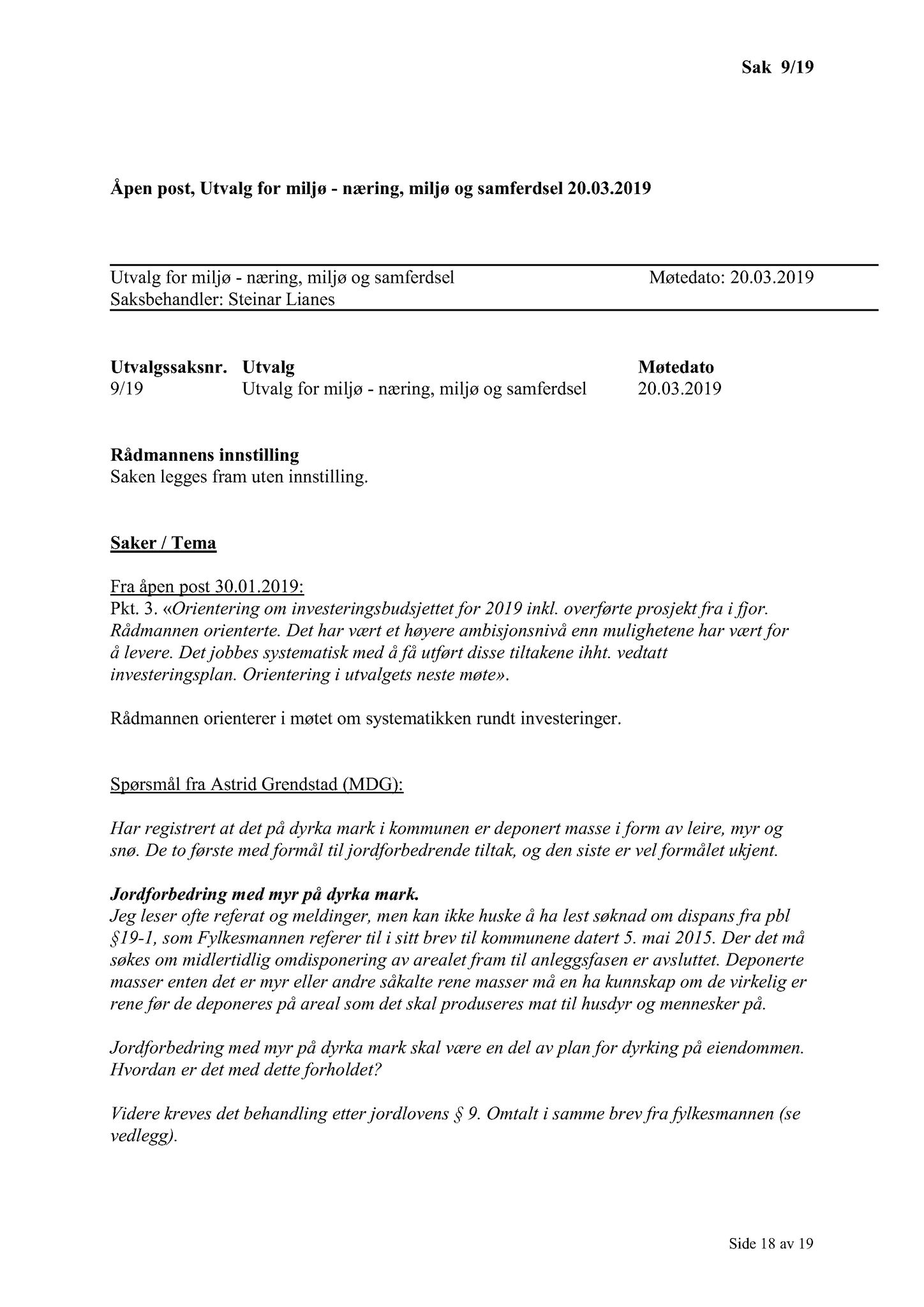 Klæbu Kommune, TRKO/KK/06-UM/L006: Utvalg for miljø - Møtedokumenter 2019, 2019, s. 38