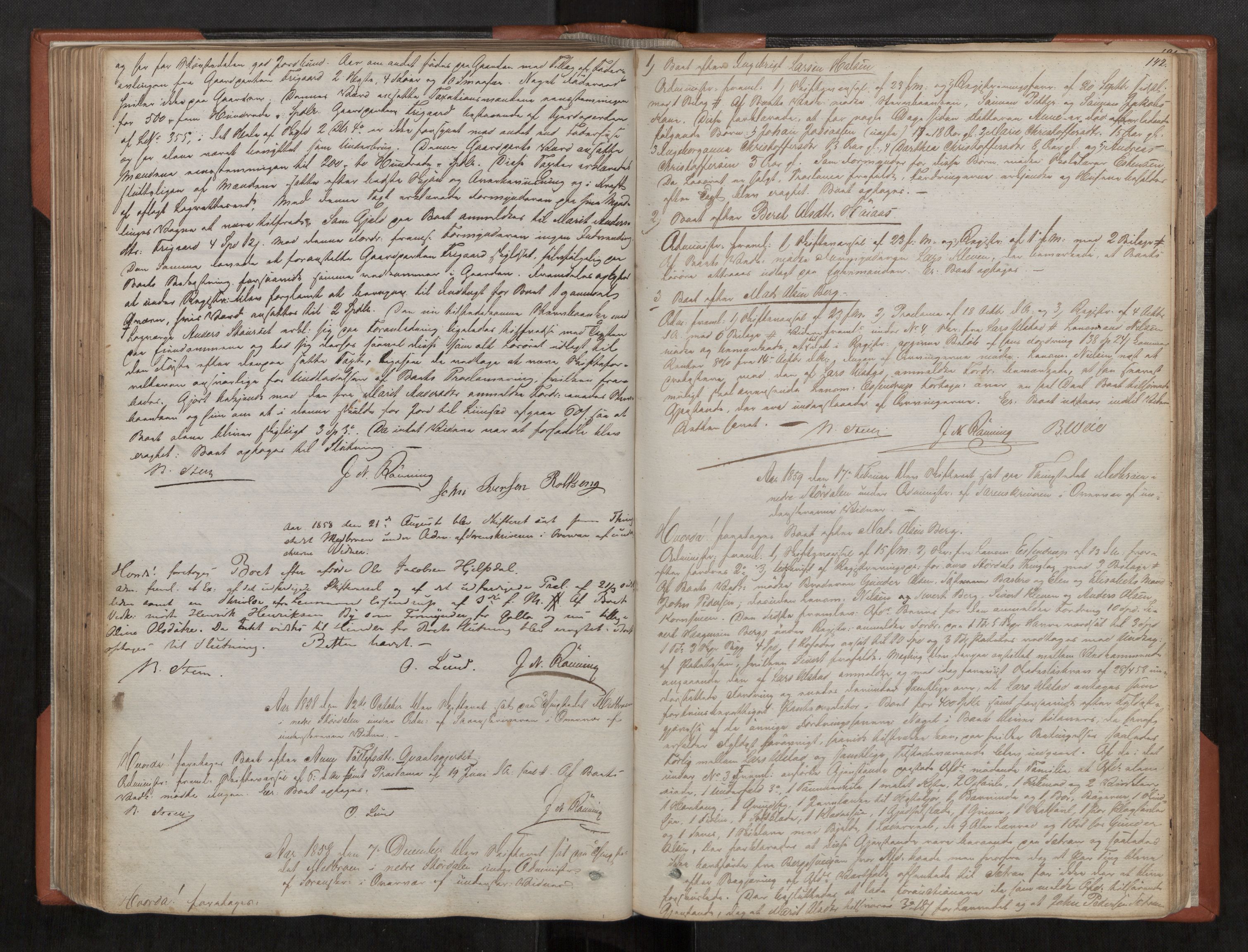 Stjør- og Verdal sorenskriveri, AV/SAT-A-4167/1/3/3B/L0001: Skifteforhandlingsprotokoll, 1846-1871, s. 142