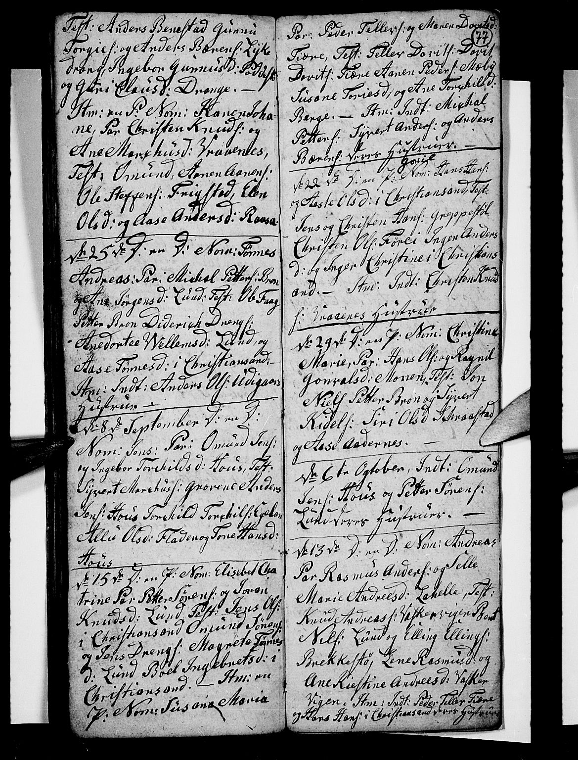 Oddernes sokneprestkontor, AV/SAK-1111-0033/F/Fb/Fba/L0002: Klokkerbok nr. B 2, 1791-1806, s. 77