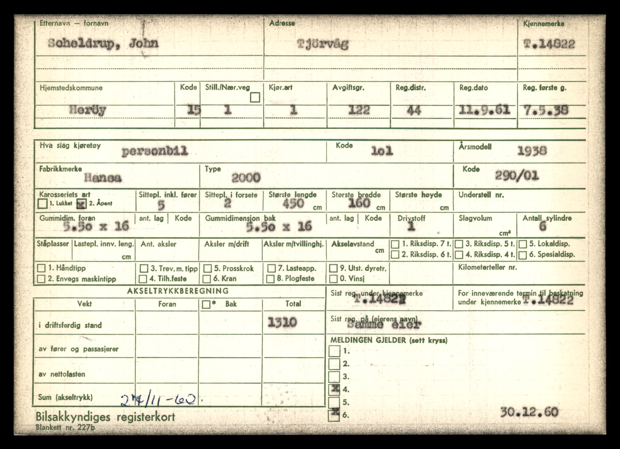 Møre og Romsdal vegkontor - Ålesund trafikkstasjon, AV/SAT-A-4099/F/Fe/L0048: Registreringskort for kjøretøy T 14721 - T 14863, 1927-1998, s. 2279