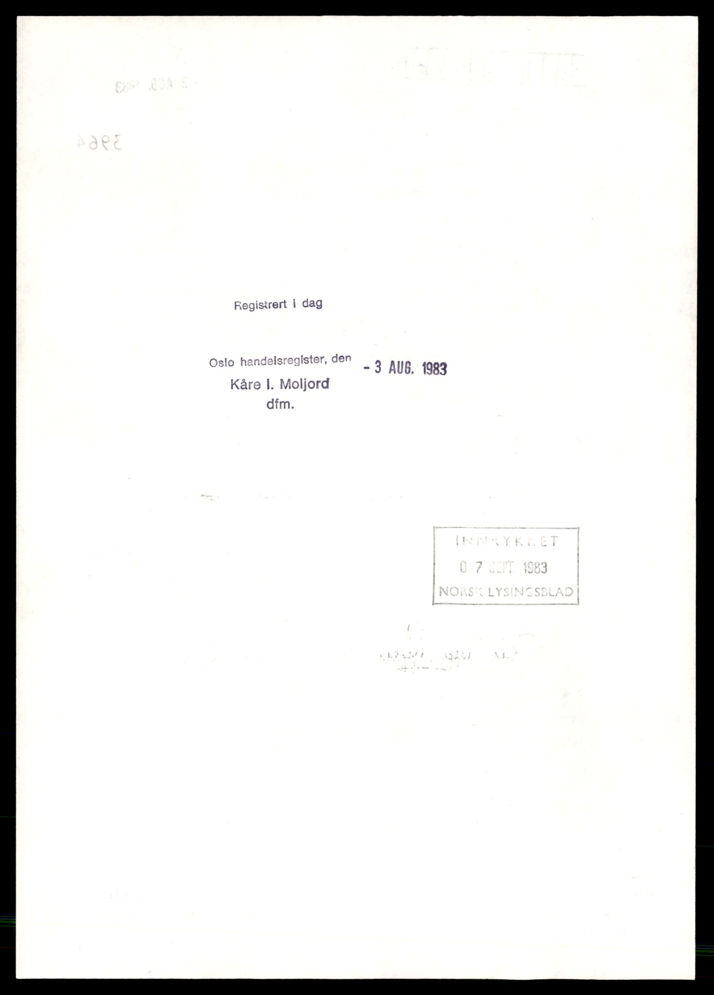 Oslo byfogd, Handelsregisteret, SAT/A-10867/G/Gc/Gca/L0689: Ikke konverterte foretak, Rev-Rib, 1890-1990, s. 4