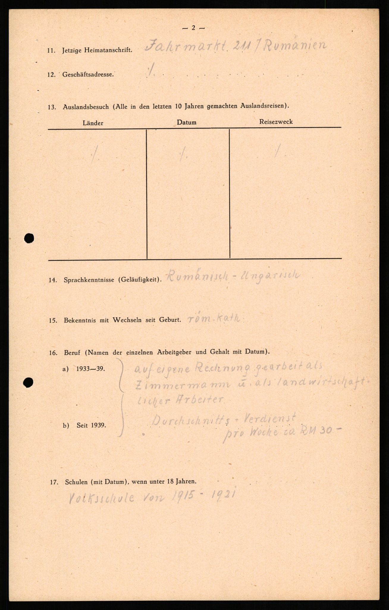 Forsvaret, Forsvarets overkommando II, AV/RA-RAFA-3915/D/Db/L0016: CI Questionaires. Tyske okkupasjonsstyrker i Norge. Tyskere., 1945-1946, s. 761