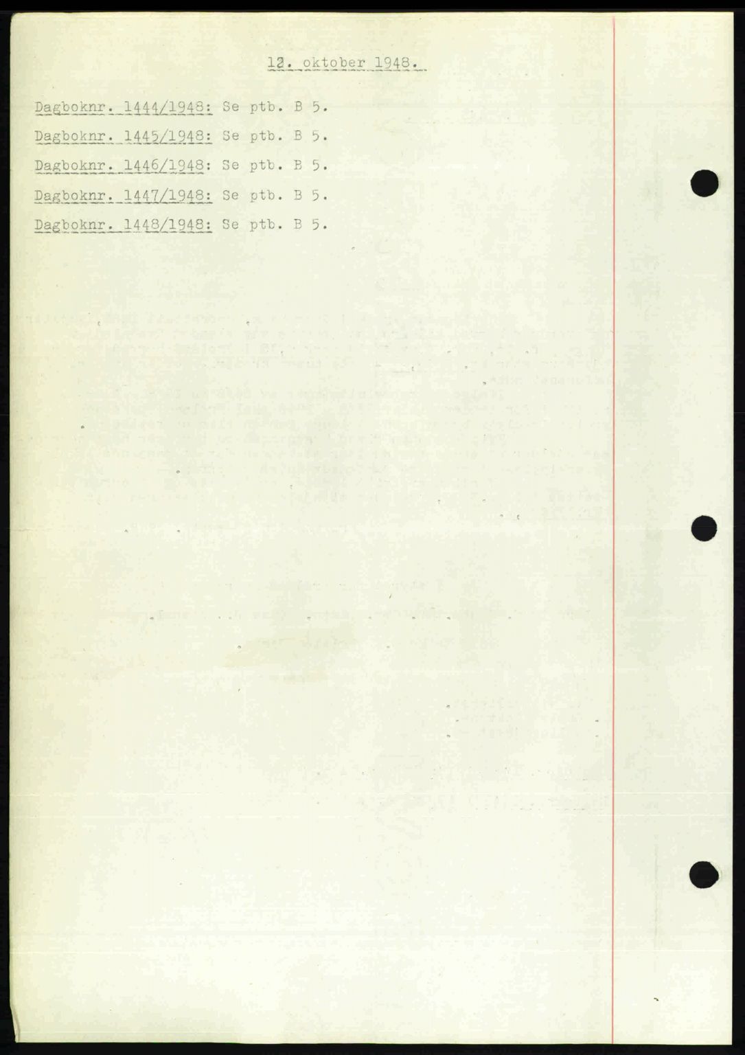 Nedenes sorenskriveri, AV/SAK-1221-0006/G/Gb/Gba/L0059: Pantebok nr. A11, 1948-1948, Dagboknr: 1444/1948