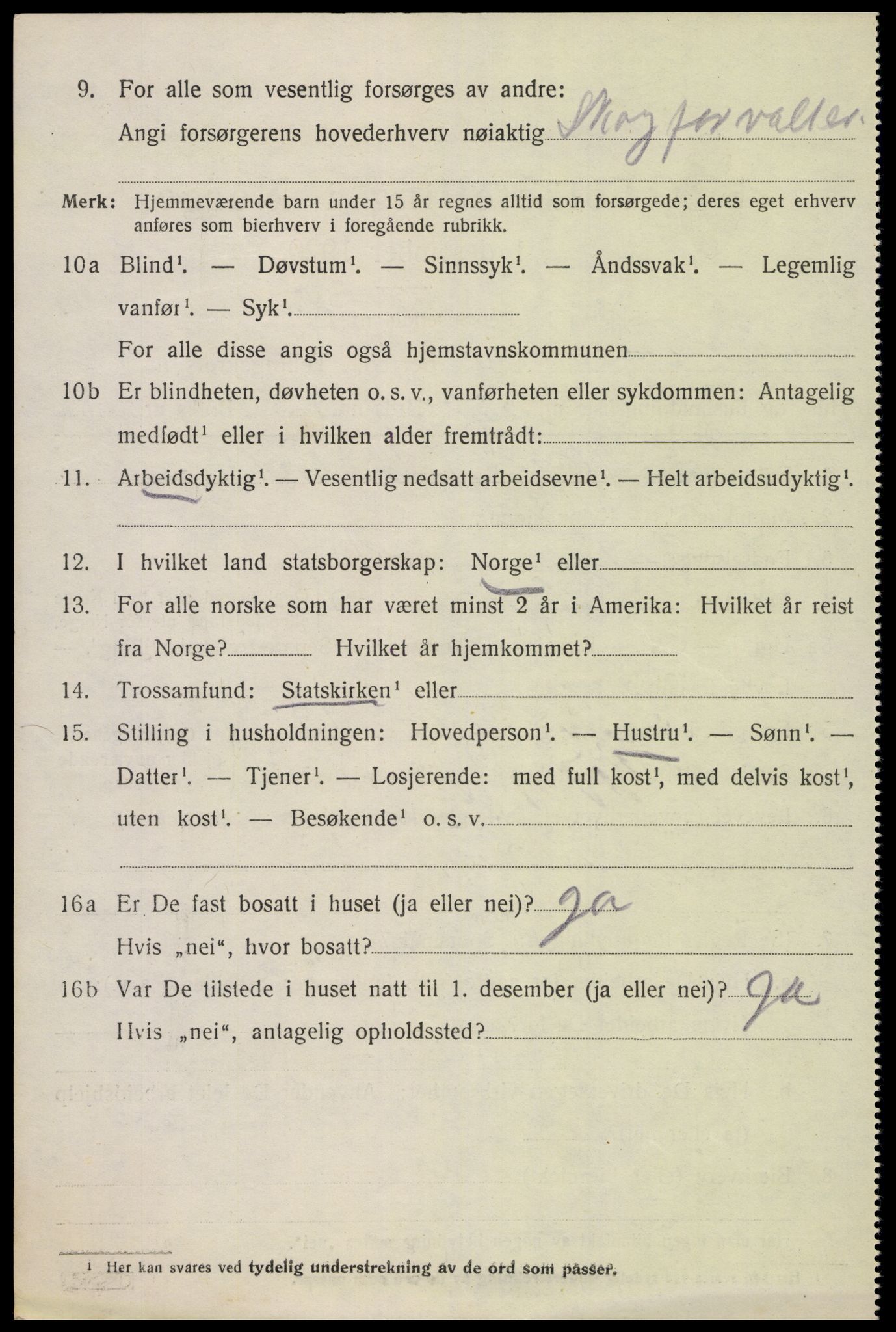 SAK, Folketelling 1920 for 1012 Oddernes herred, 1920, s. 11694
