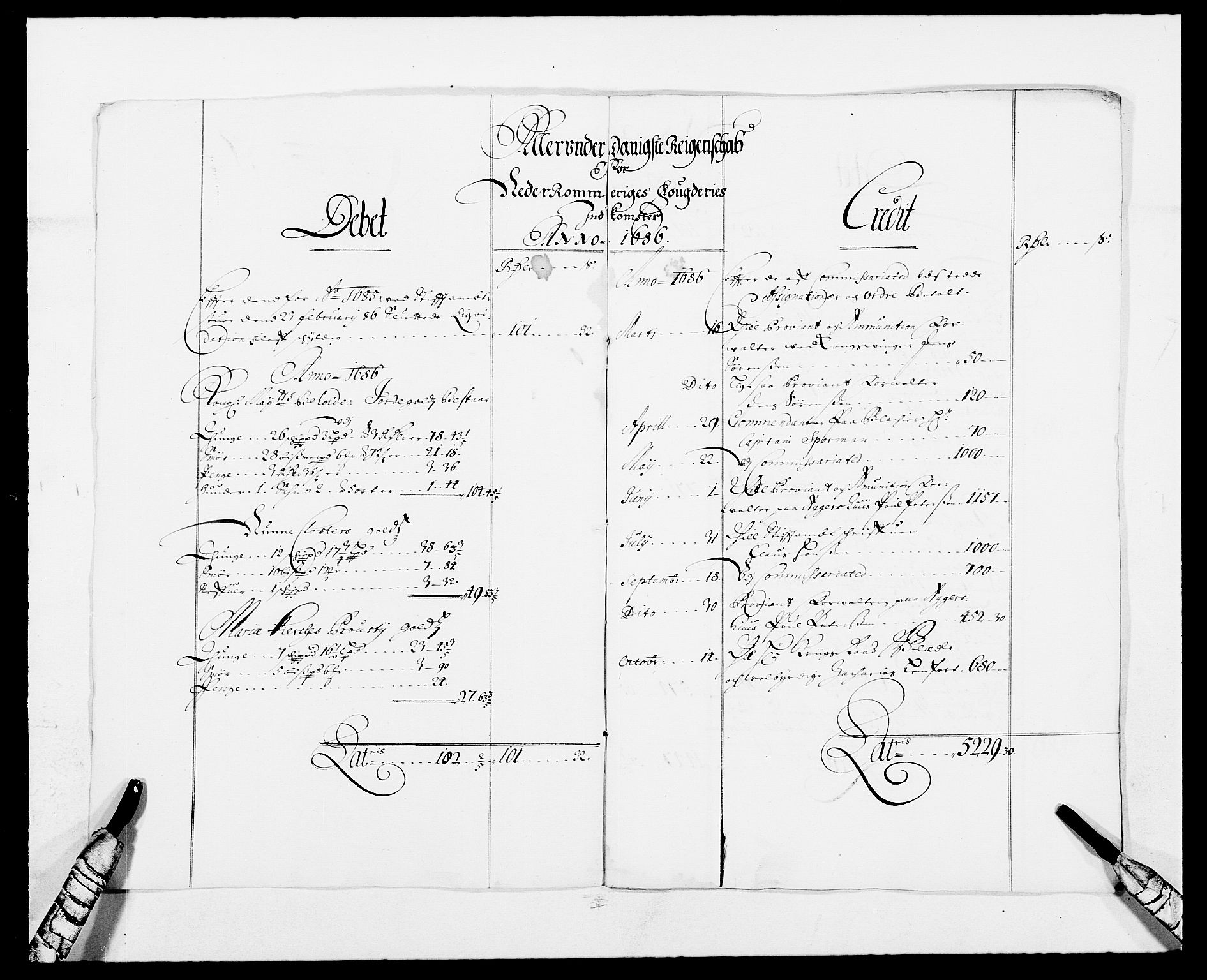 Rentekammeret inntil 1814, Reviderte regnskaper, Fogderegnskap, RA/EA-4092/R11/L0572: Fogderegnskap Nedre Romerike, 1686-1687, s. 3