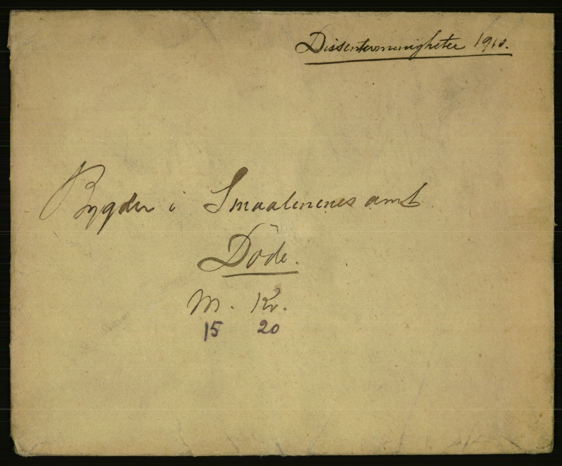 Statistisk sentralbyrå, Sosiodemografiske emner, Befolkning, RA/S-2228/E/L0008: Fødte, gifte, døde dissentere., 1910, s. 2331