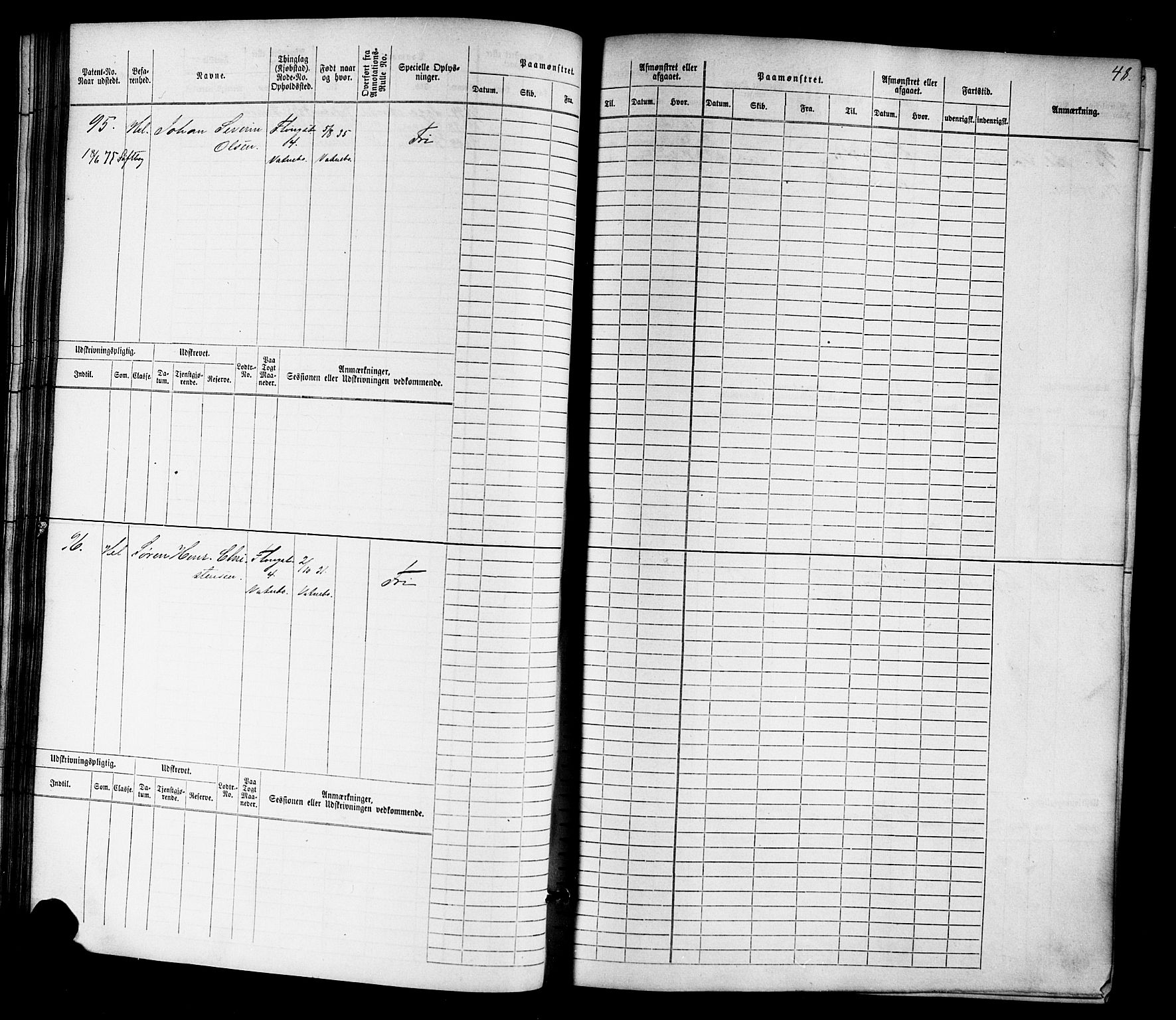 Tvedestrand mønstringskrets, SAK/2031-0011/F/Fb/L0015: Hovedrulle nr 1-766, U-31, 1869-1900, s. 51