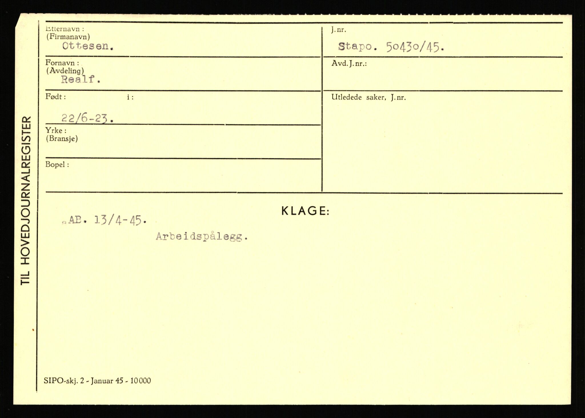 Statspolitiet - Hovedkontoret / Osloavdelingen, AV/RA-S-1329/C/Ca/L0012: Oanæs - Quistgaard	, 1943-1945, s. 2779