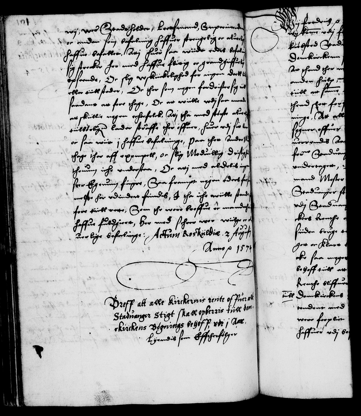 Danske Kanselli 1572-1799, AV/RA-EA-3023/F/Fc/Fca/Fcaa/L0001: Norske registre (mikrofilm), 1572-1588, s. 101b