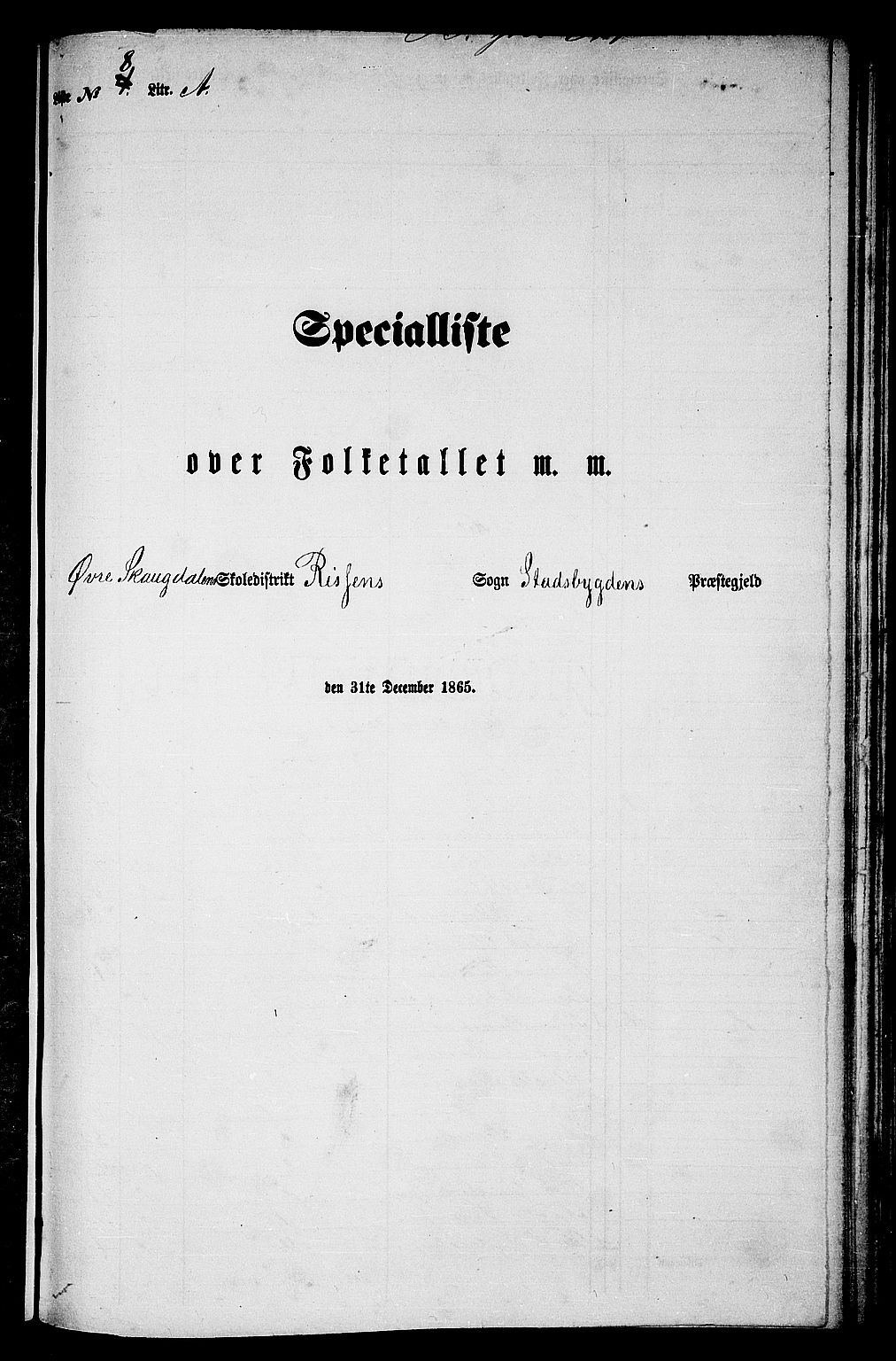 RA, Folketelling 1865 for 1625P Stadsbygd prestegjeld, 1865, s. 156