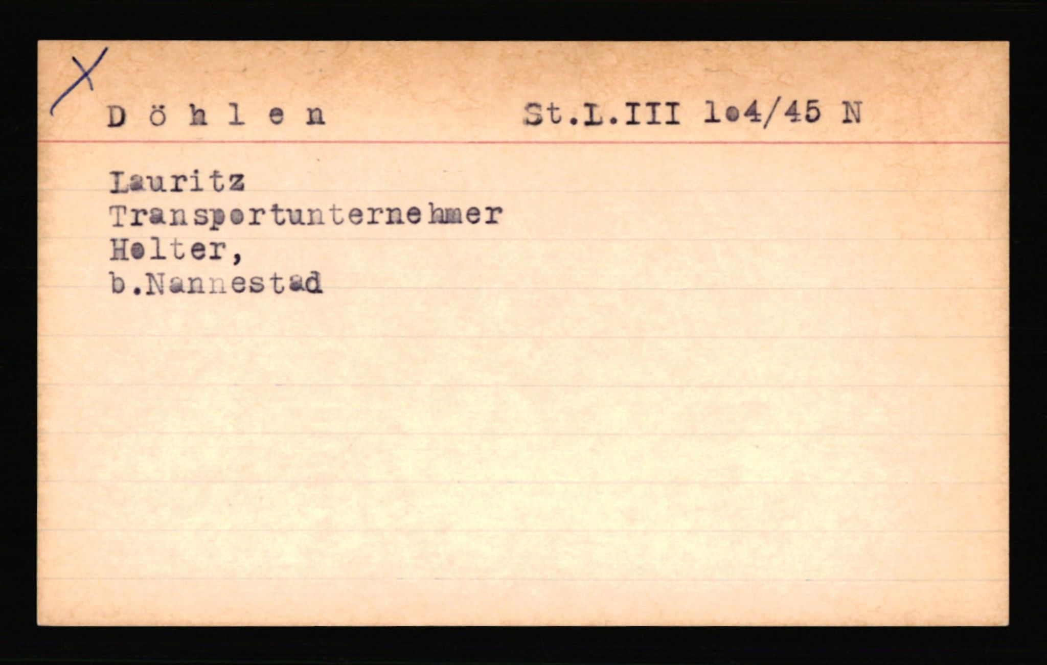 SS- und Polizeigericht Nord (IX), RA/RAFA-3182/0001/C/Ca/L0002: kartotekkort for personer alfabetisk på etternavn: D-H, 1940-1945, s. 106