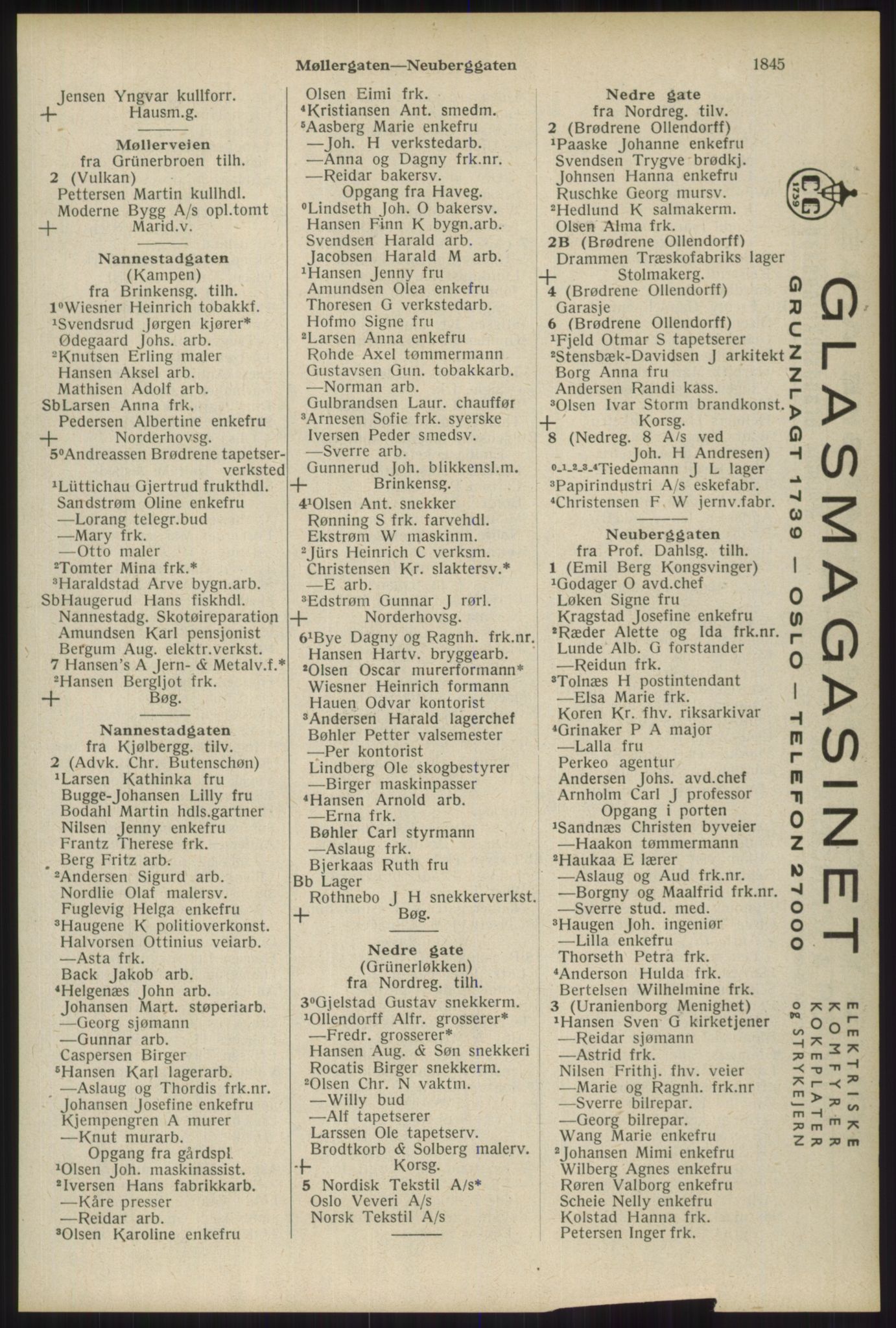 Kristiania/Oslo adressebok, PUBL/-, 1934, s. 1845