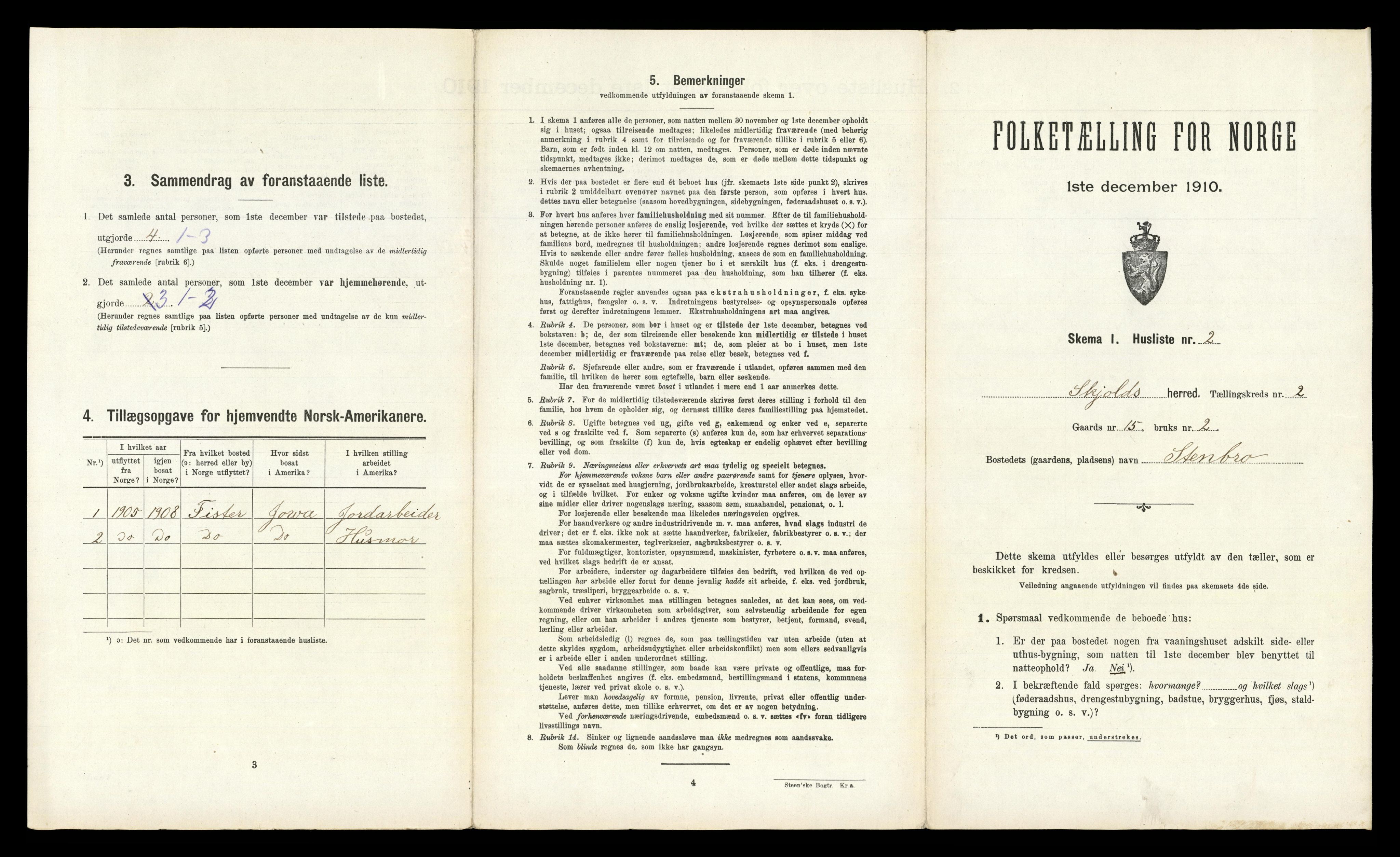 RA, Folketelling 1910 for 1154 Skjold herred, 1910, s. 136