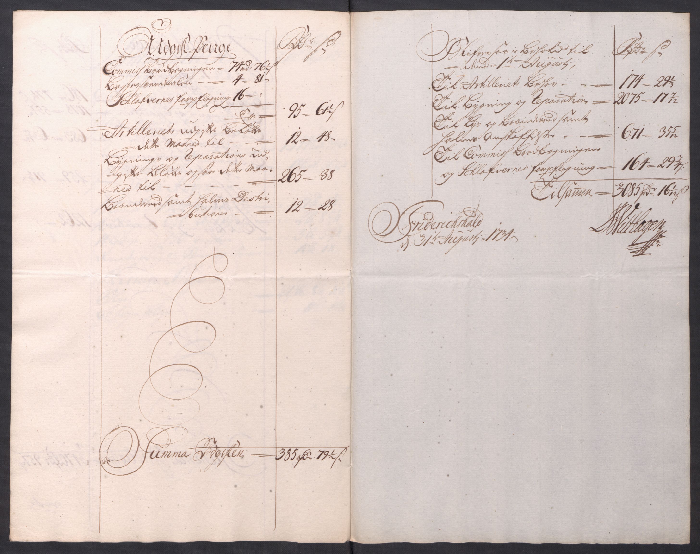 Kommanderende general (KG I) med Det norske krigsdirektorium, AV/RA-EA-5419/D/L0154: Fredriksten festning: Brev, inventarfortegnelser og regnskapsekstrakter, 1730-1739, s. 252