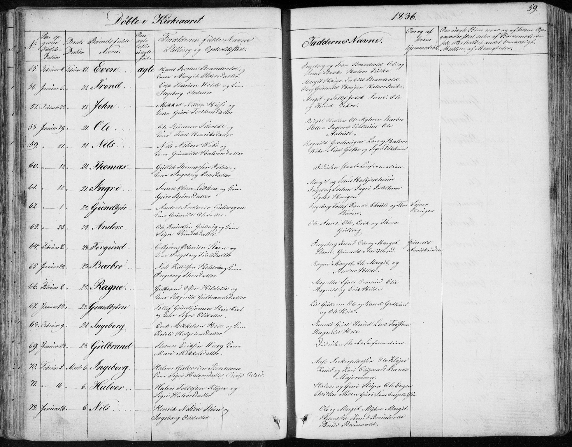 Nes kirkebøker, AV/SAKO-A-236/F/Fa/L0009: Ministerialbok nr. 9, 1834-1863, s. 59