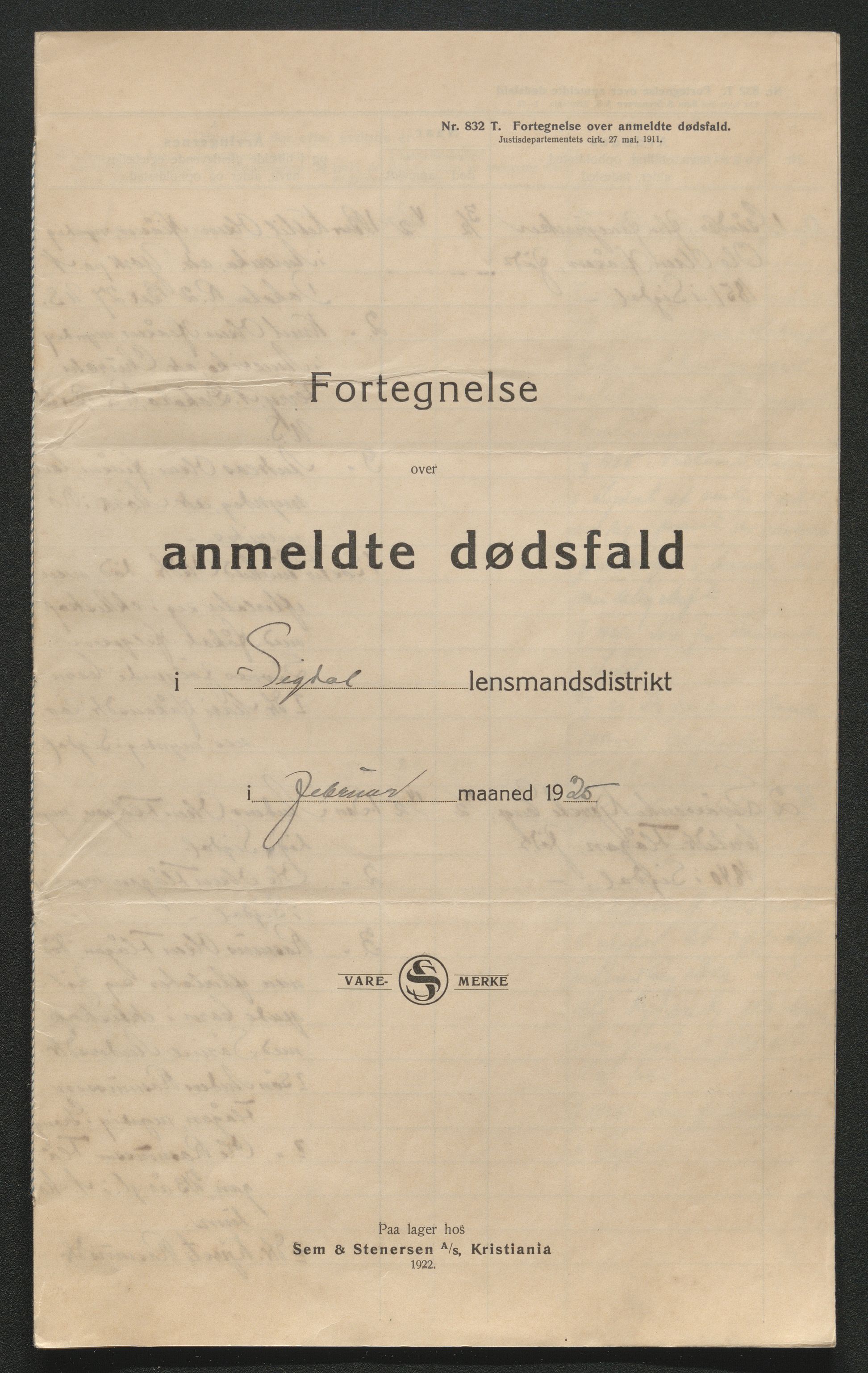 Eiker, Modum og Sigdal sorenskriveri, AV/SAKO-A-123/H/Ha/Hab/L0043: Dødsfallsmeldinger, 1925, s. 67