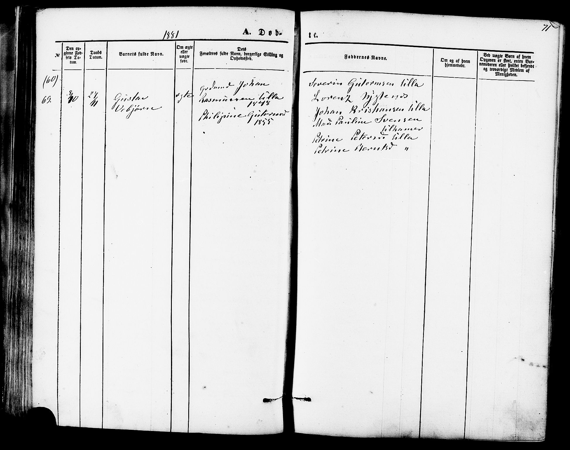 Ministerialprotokoller, klokkerbøker og fødselsregistre - Møre og Romsdal, AV/SAT-A-1454/536/L0500: Ministerialbok nr. 536A09, 1876-1889, s. 71