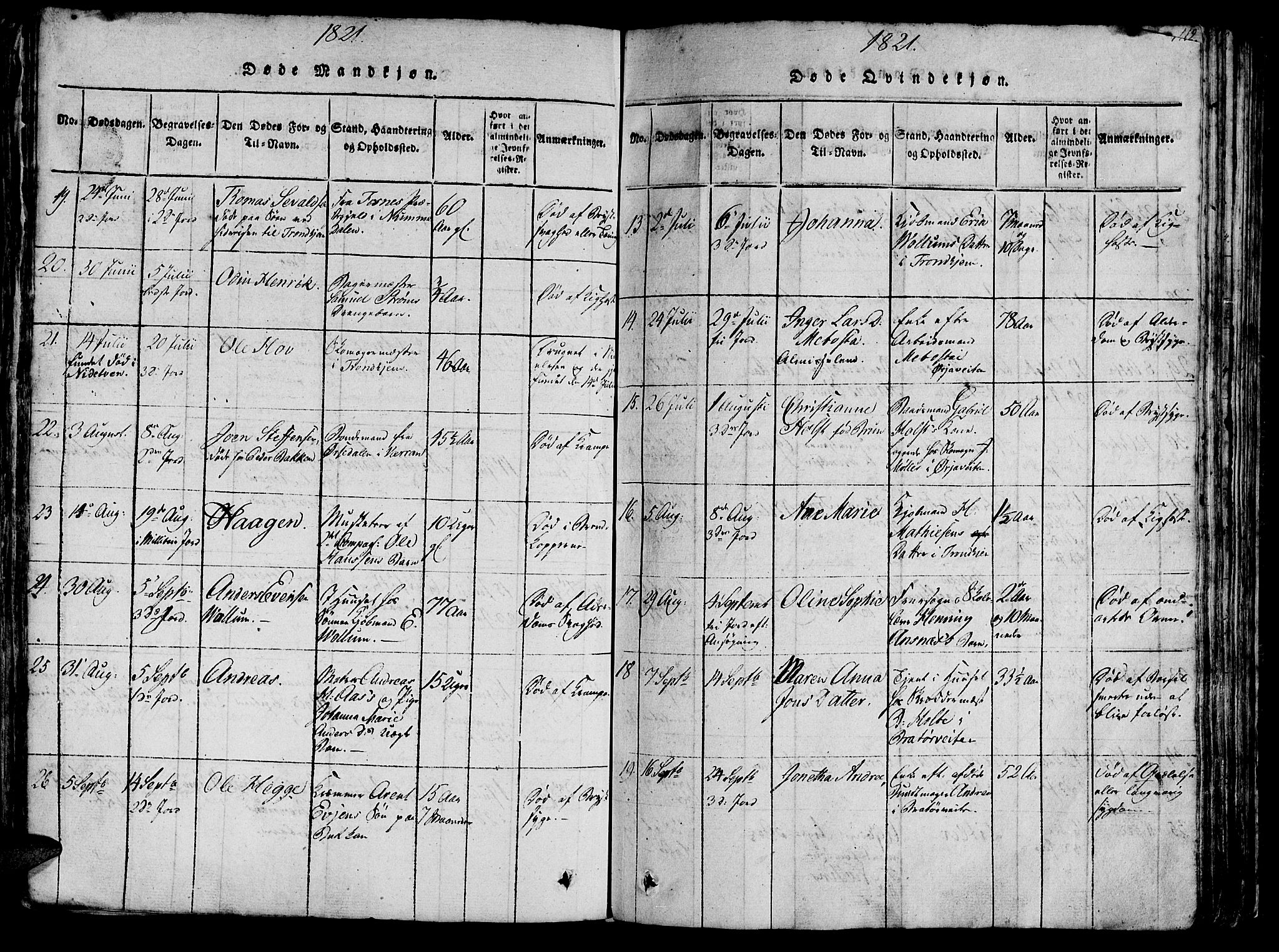 Ministerialprotokoller, klokkerbøker og fødselsregistre - Sør-Trøndelag, SAT/A-1456/602/L0135: Klokkerbok nr. 602C03, 1815-1832, s. 111