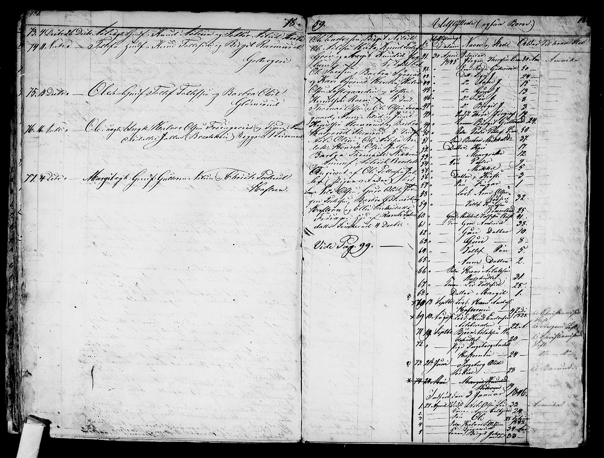 Gol kirkebøker, AV/SAKO-A-226/G/Ga/L0001: Klokkerbok nr. I 1, 1841-1860, s. 181-182