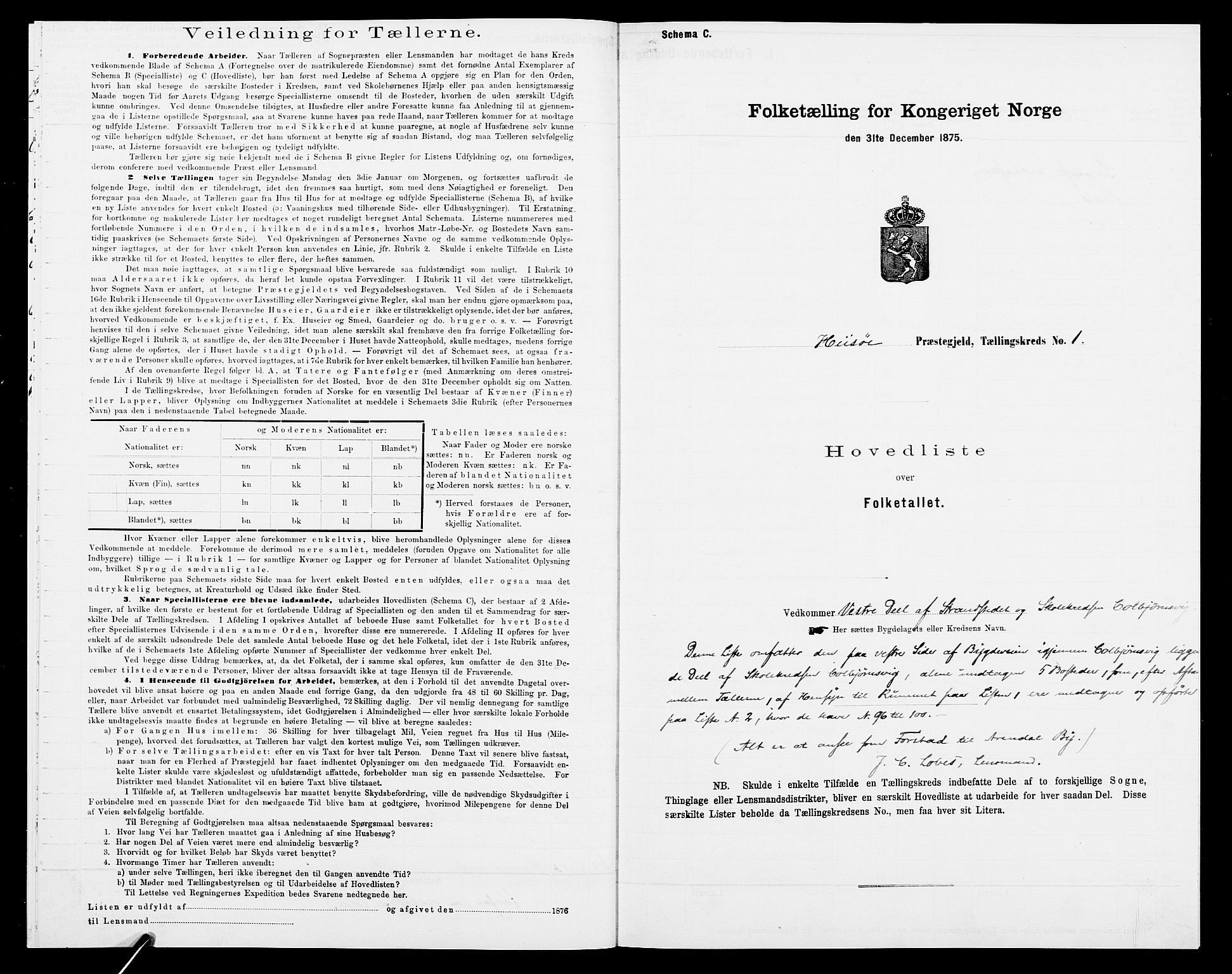 SAK, Folketelling 1875 for 0922P Hisøy prestegjeld, 1875, s. 17